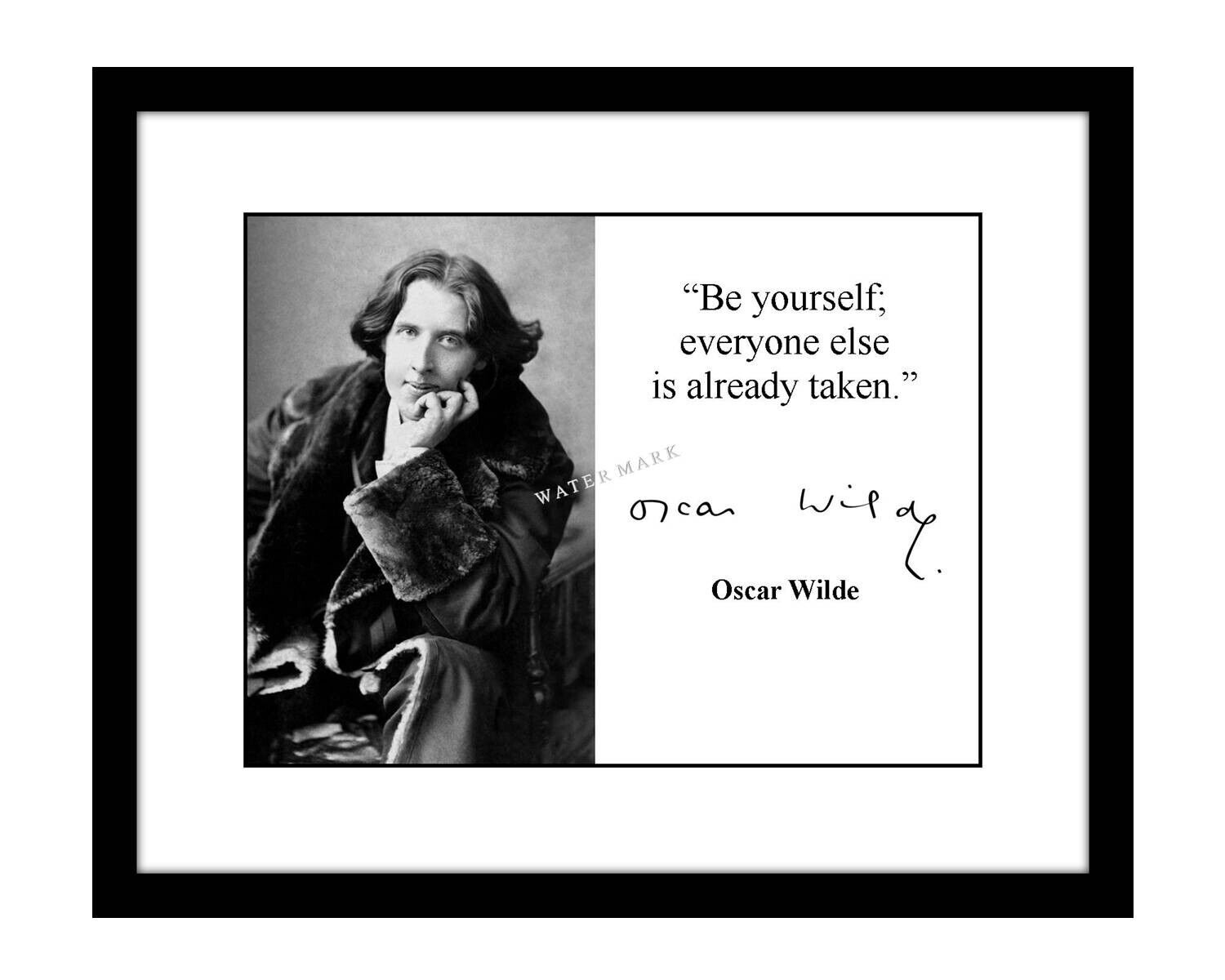 Oscar Wilde 8x10 Signed photo print Be Yourself Quote poet autographed