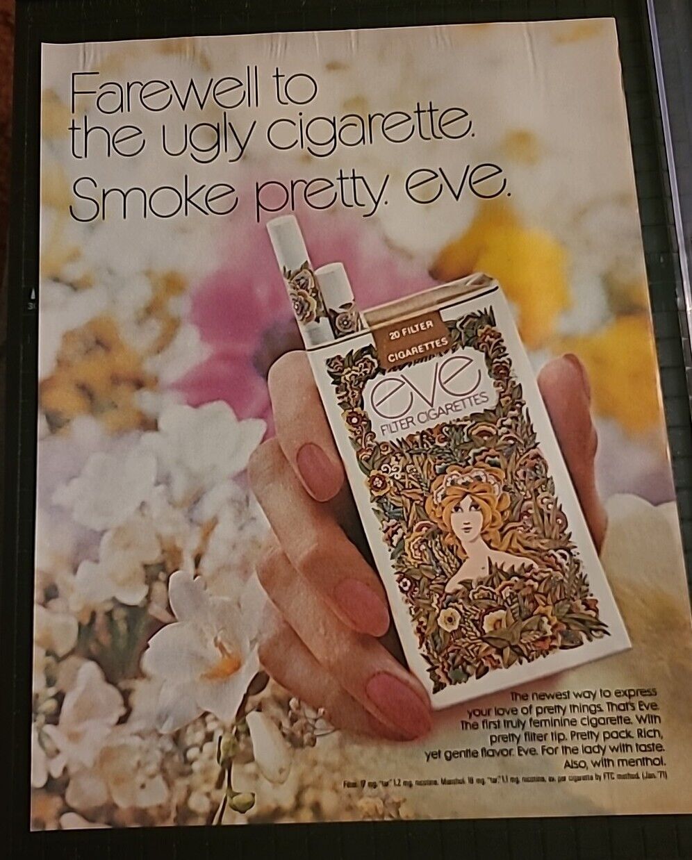 Eve Filter Cigarettes Print Ad Advertisement 1971 10x13