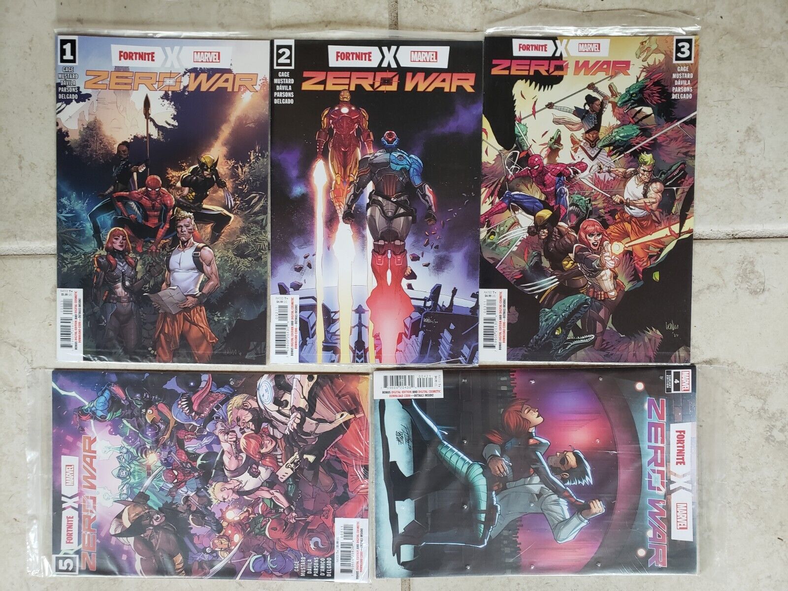 Fortnite X Marvel 1-5 Full Arc NM Still In Factory Sealed Bag With DLC CODES
