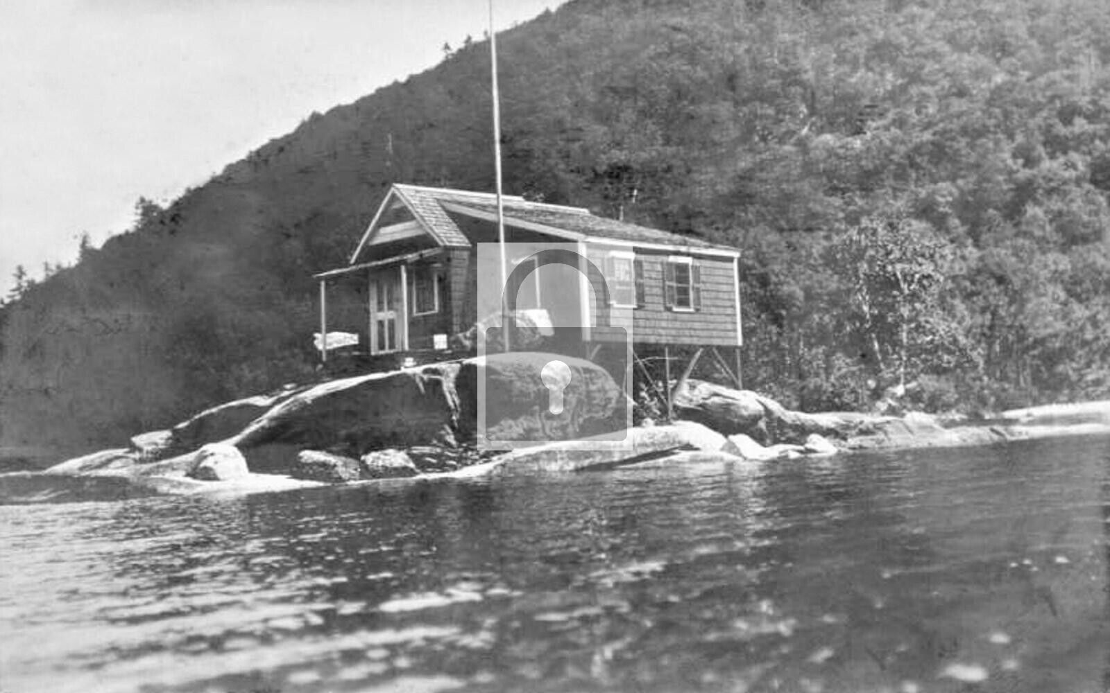 Island Fishing Cabin Lake Massasecum Bradford New Hampshire NH Reprint Postcard