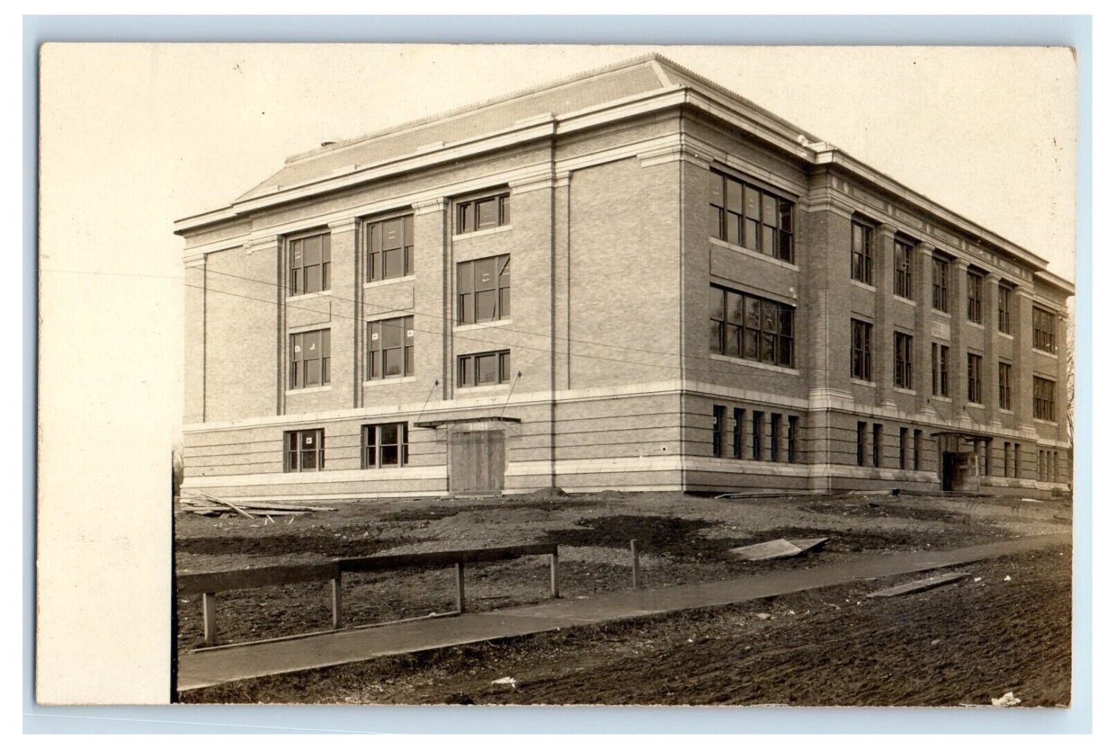 1908 High School Building Springville New York NY RPPC Photo Antique Postcard