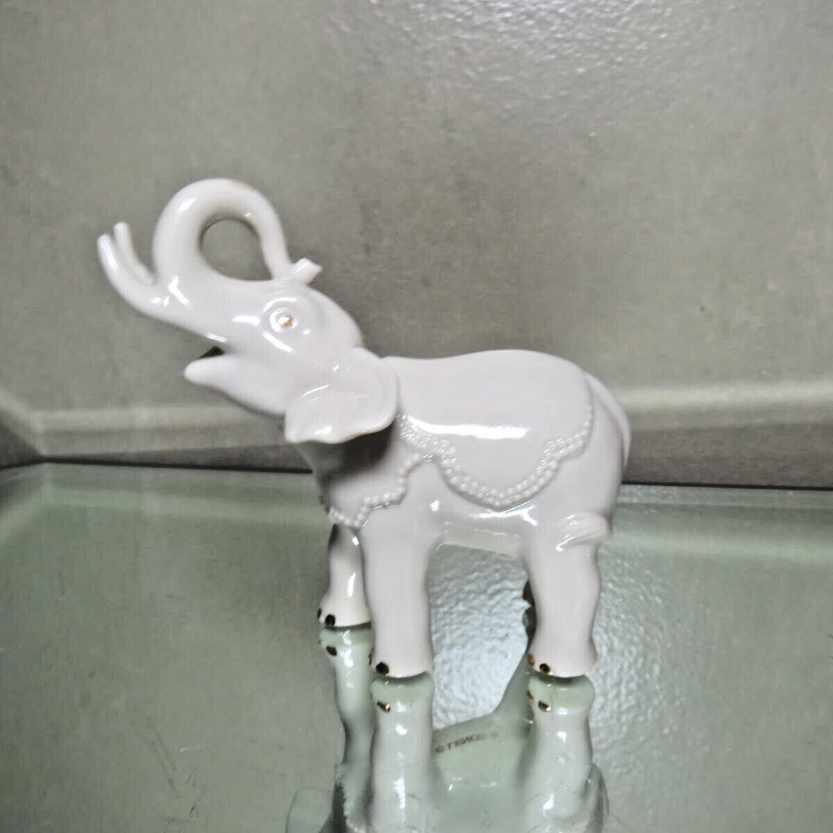 Lenox China Gold Embellished Elephant Standing trunk raised