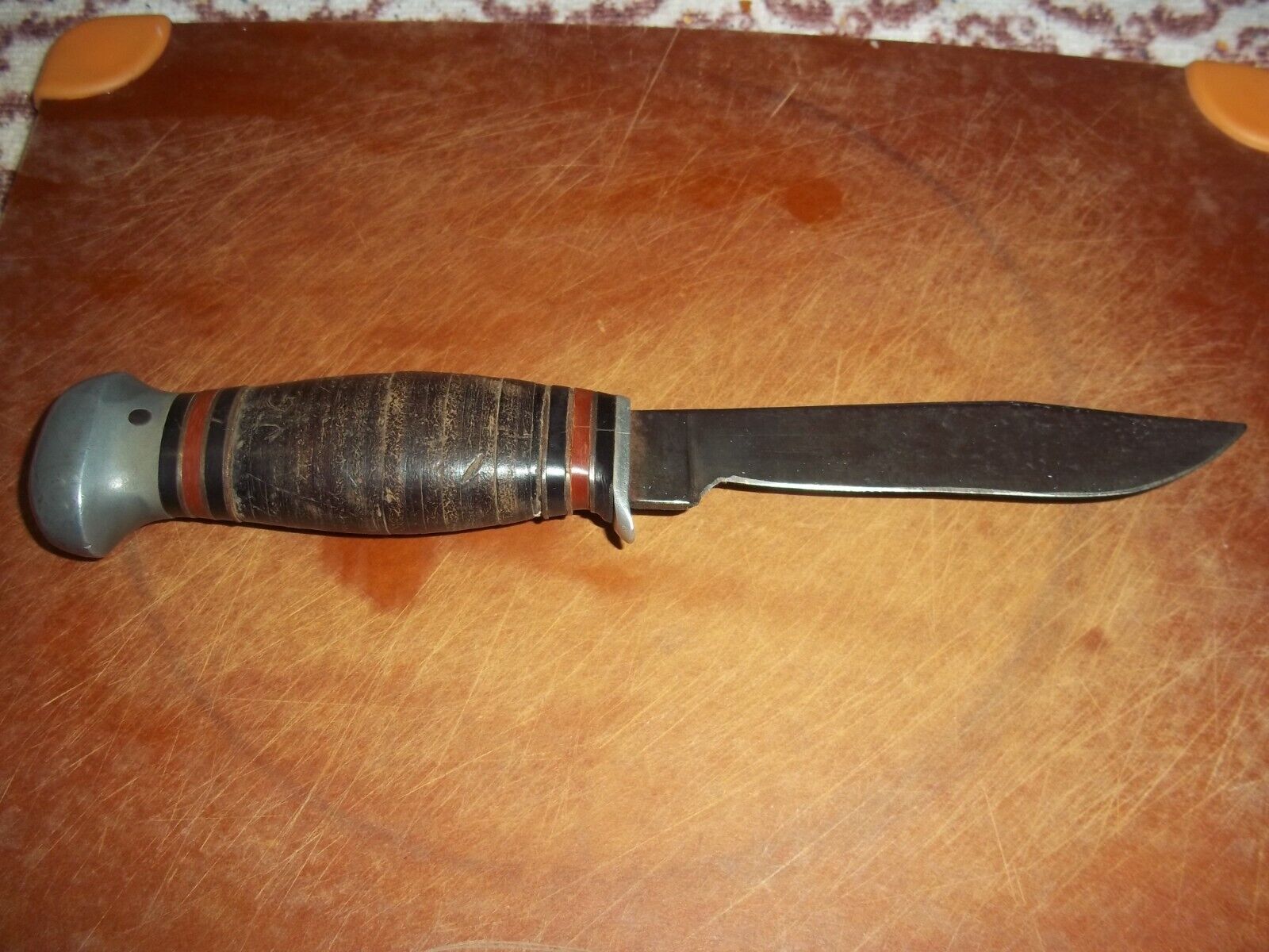 Vtg. PAL RH-50, Stacked Leather Grip Hunting Knife