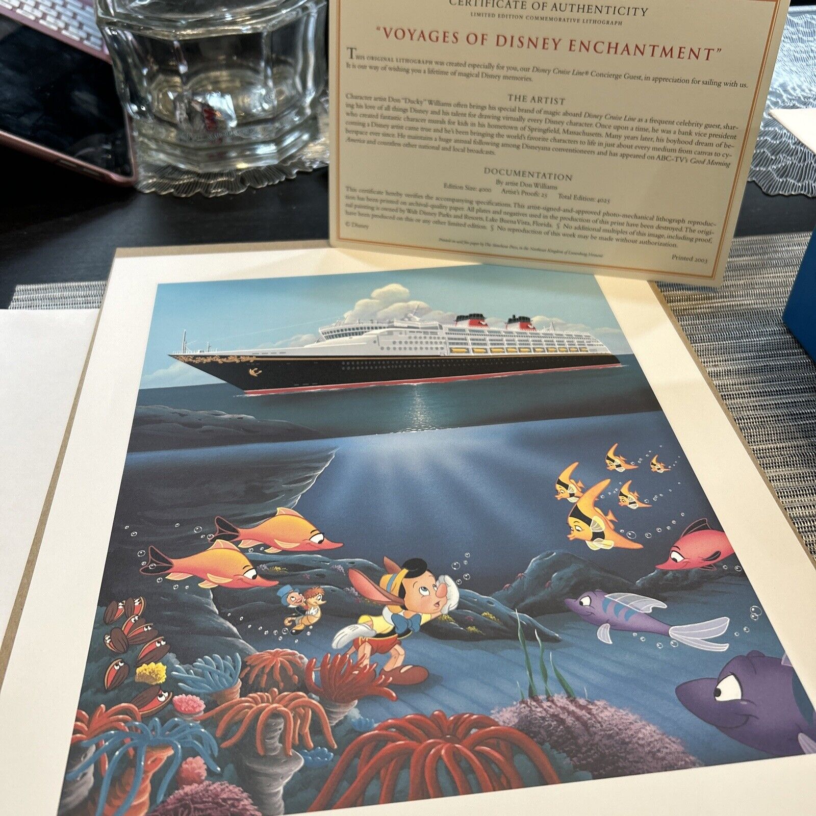 Disney Cruise Voyages Of Disney Enchantment Lithograph Artist Don Williams LE