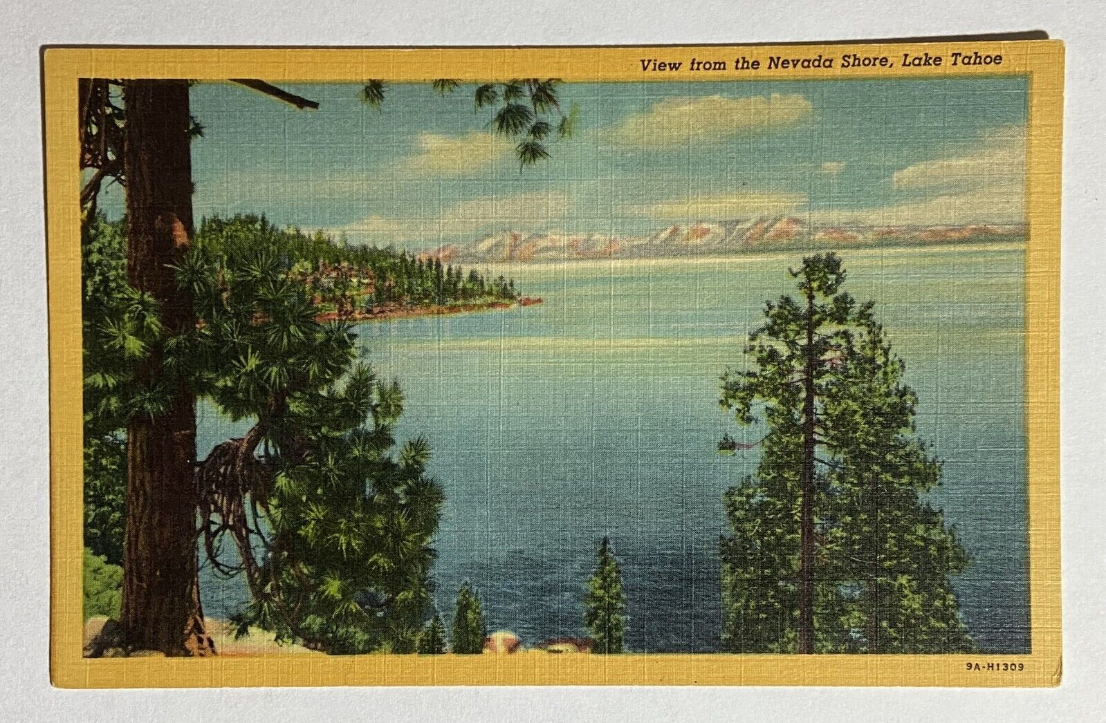 Old Vintage Postcard Greeting Picture View Nevada Shore Lake Tahoe