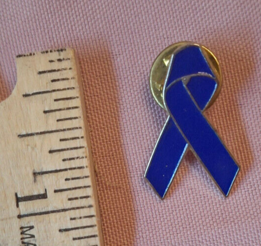 dark blue awareness ribbon pinback