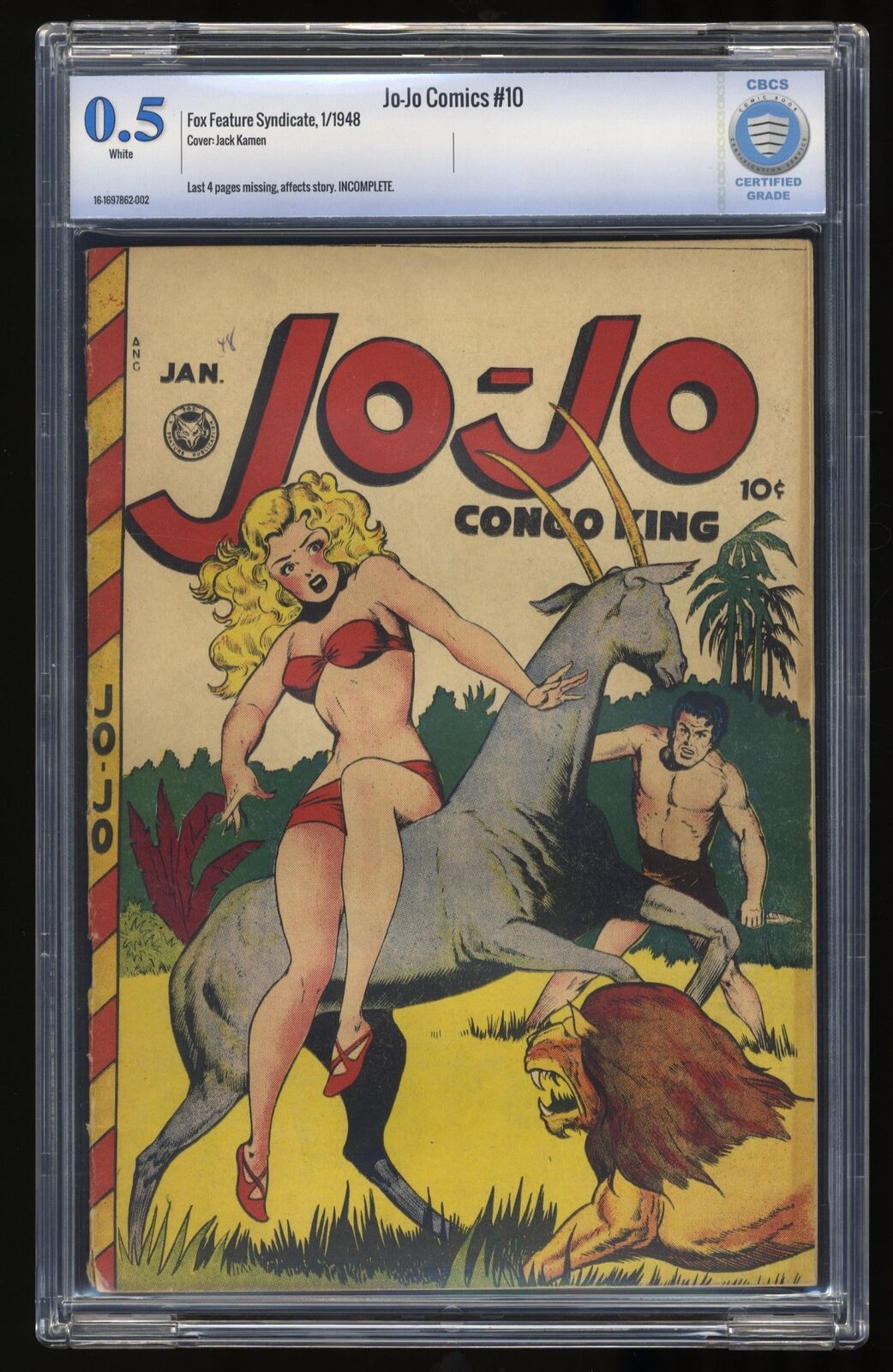 Jo-Jo Comics #10 CBCS P 0.5 White Pages Fox 1948