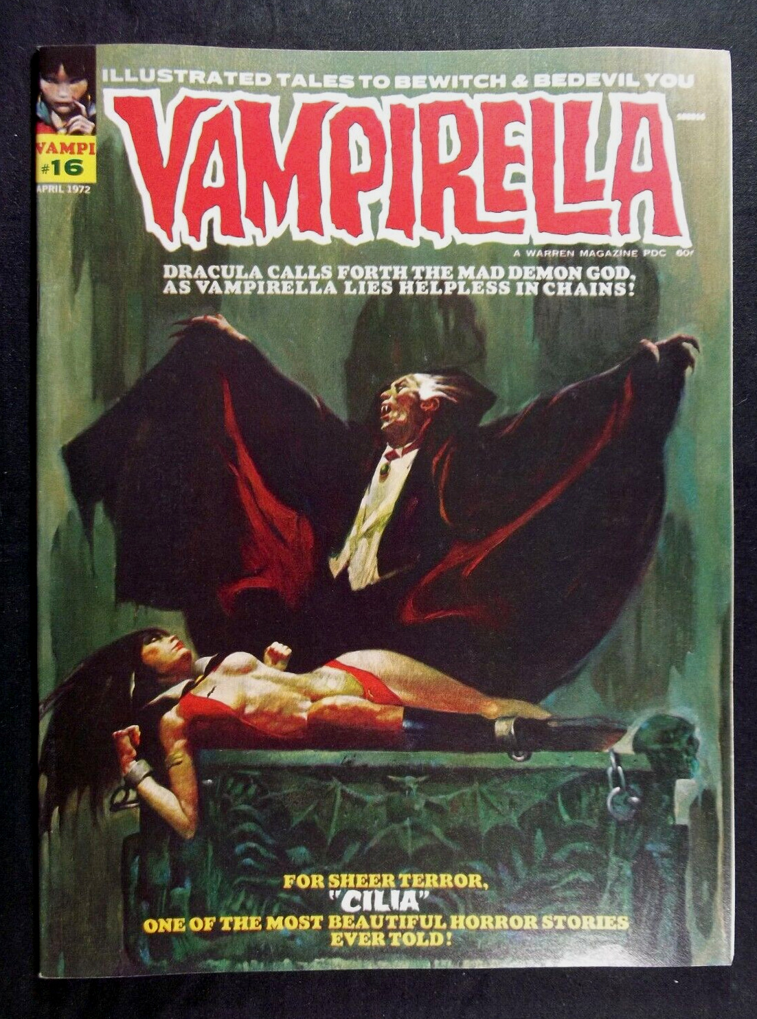 Vampirella #16 VF 8.0 Sanjulian Cover Art, Vintage Warren Magazine 1972