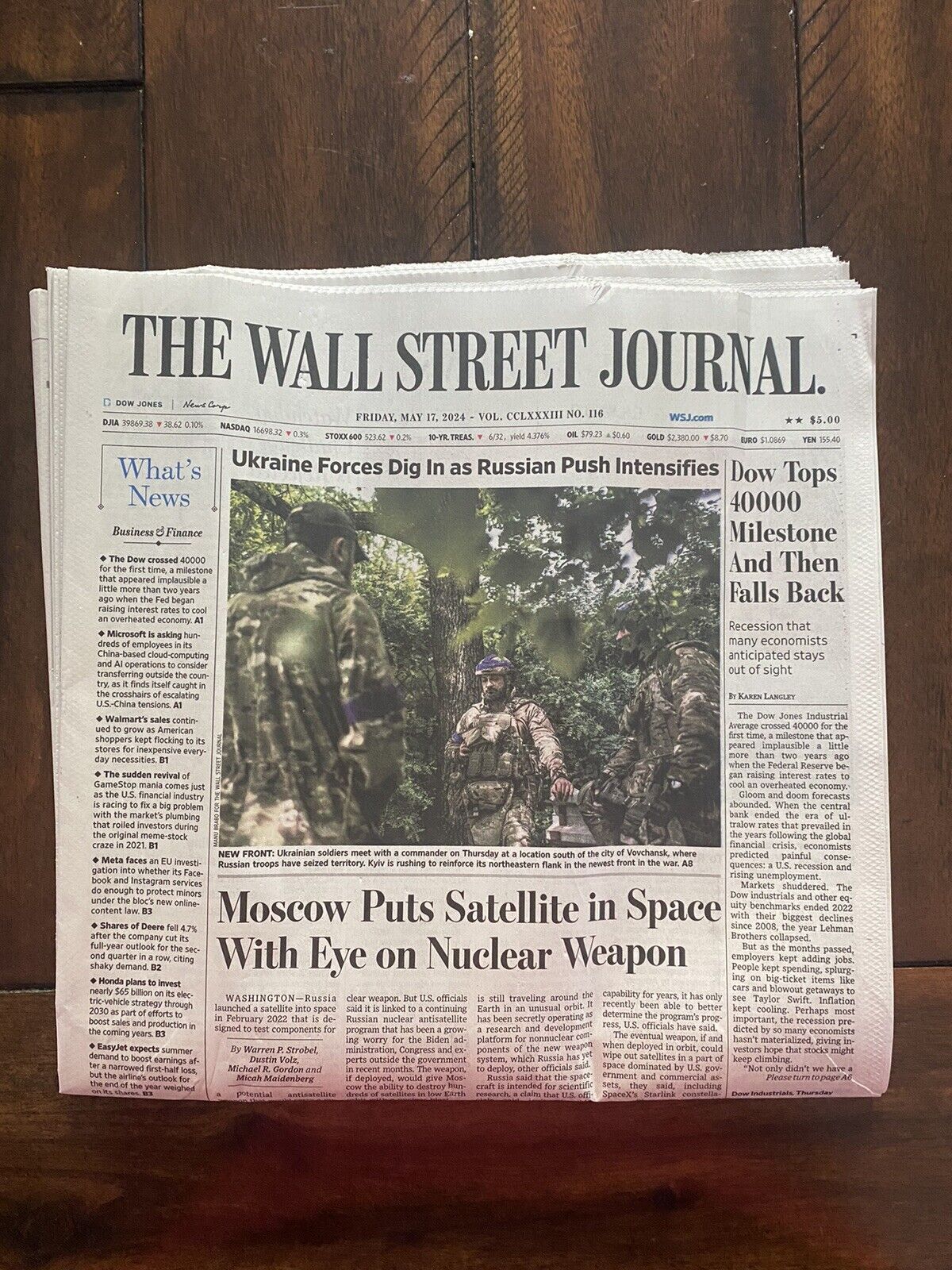 The Wall Street Journal Friday, May 17, 2024 Complete Print Newspaper (NEW)