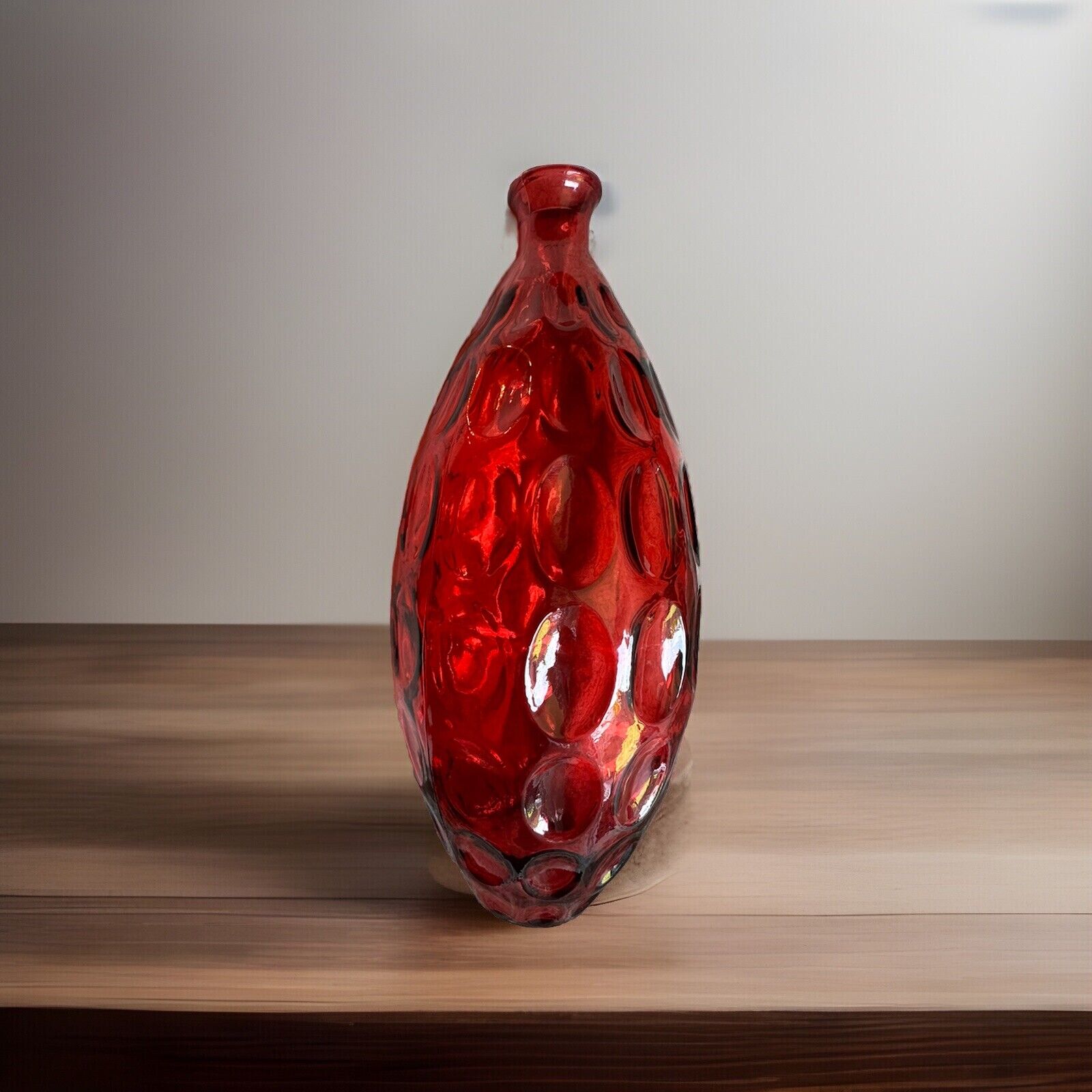 Vidrious San Miguel Ruby Red Colored Glass Vase Inverted Thumb Print 18\