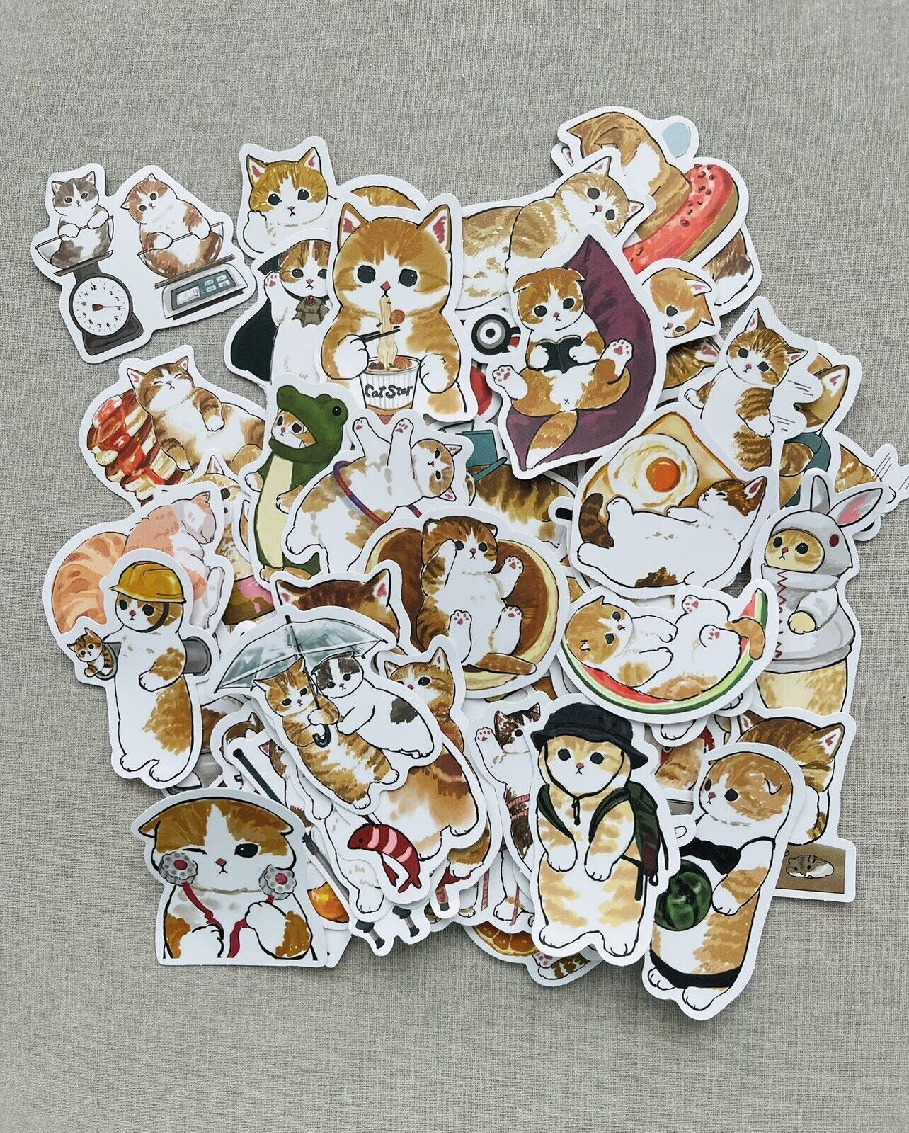 Random Mofusand Cat Matte Stickers (10 pc Different Design Stickers)