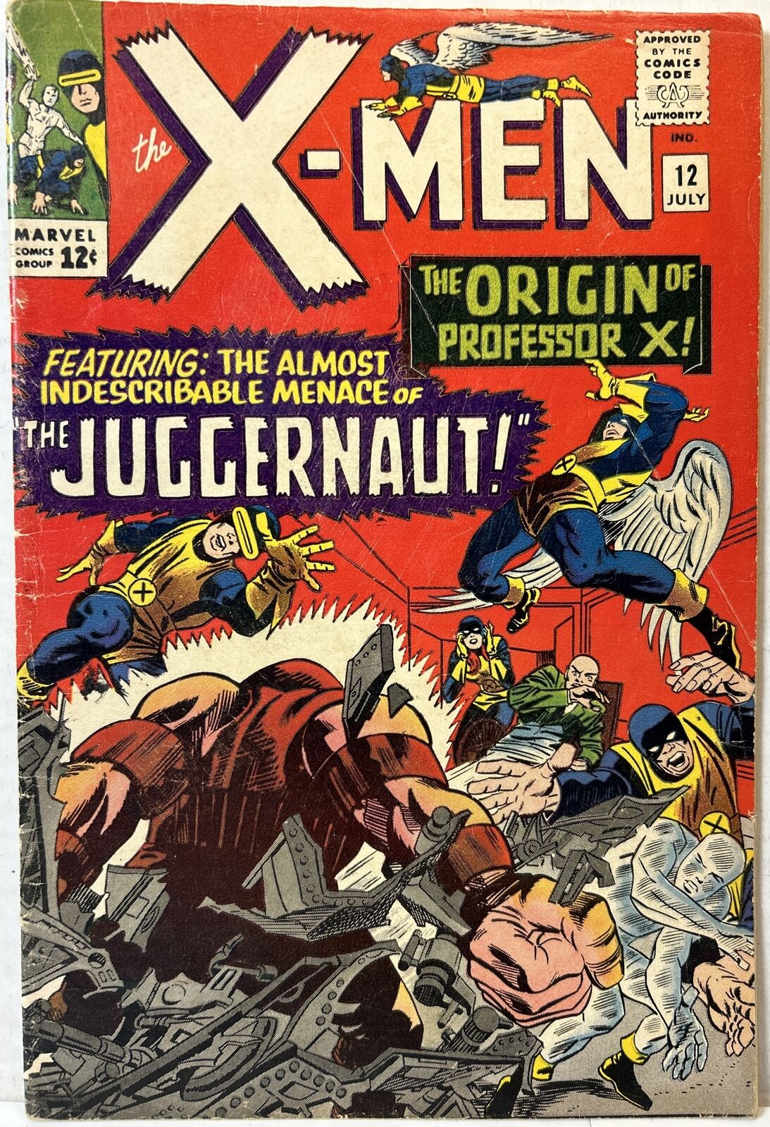 X-Men #12 Origin of Professor X Origin 1st app Juggernaut Complete 1965 Key *VG*