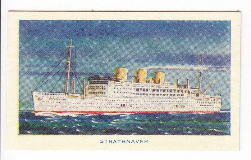 Vintage 1940 Merchant Ship Card RMS STRATHNAVER P&O Steam Navigation Co.