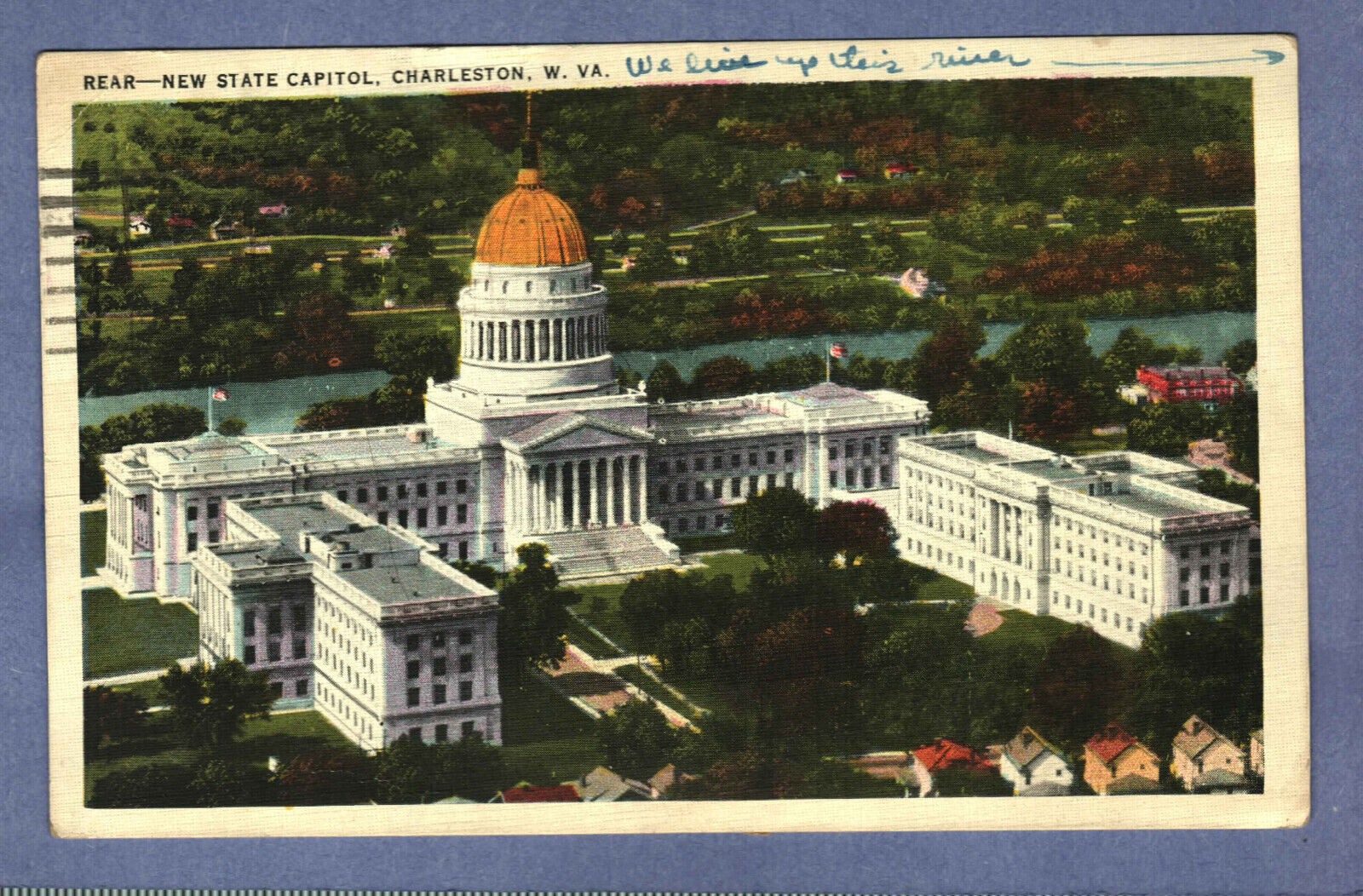 Postcard New State Capitol Charleston West Virginia WV Posted 1935