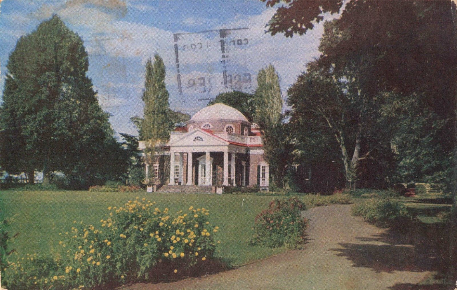 Charlottesville VA Virginia Monticello Home of Thomas Jefferson Vintage Postcard
