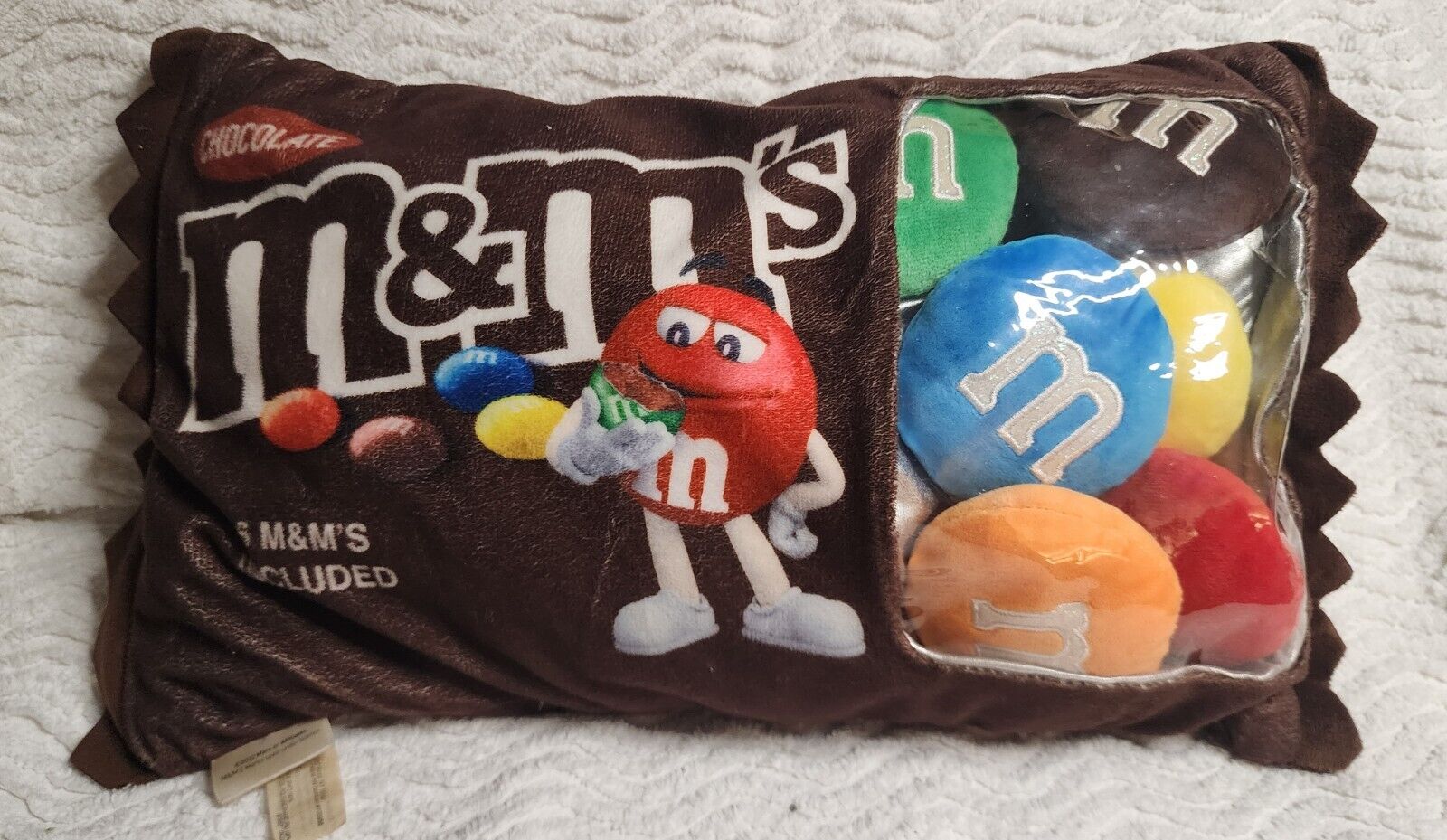 M&M\'s Stuffed PILLOW Toy Candy BAG Wrapper Small M&Ms Inside HTF Complete Vguc