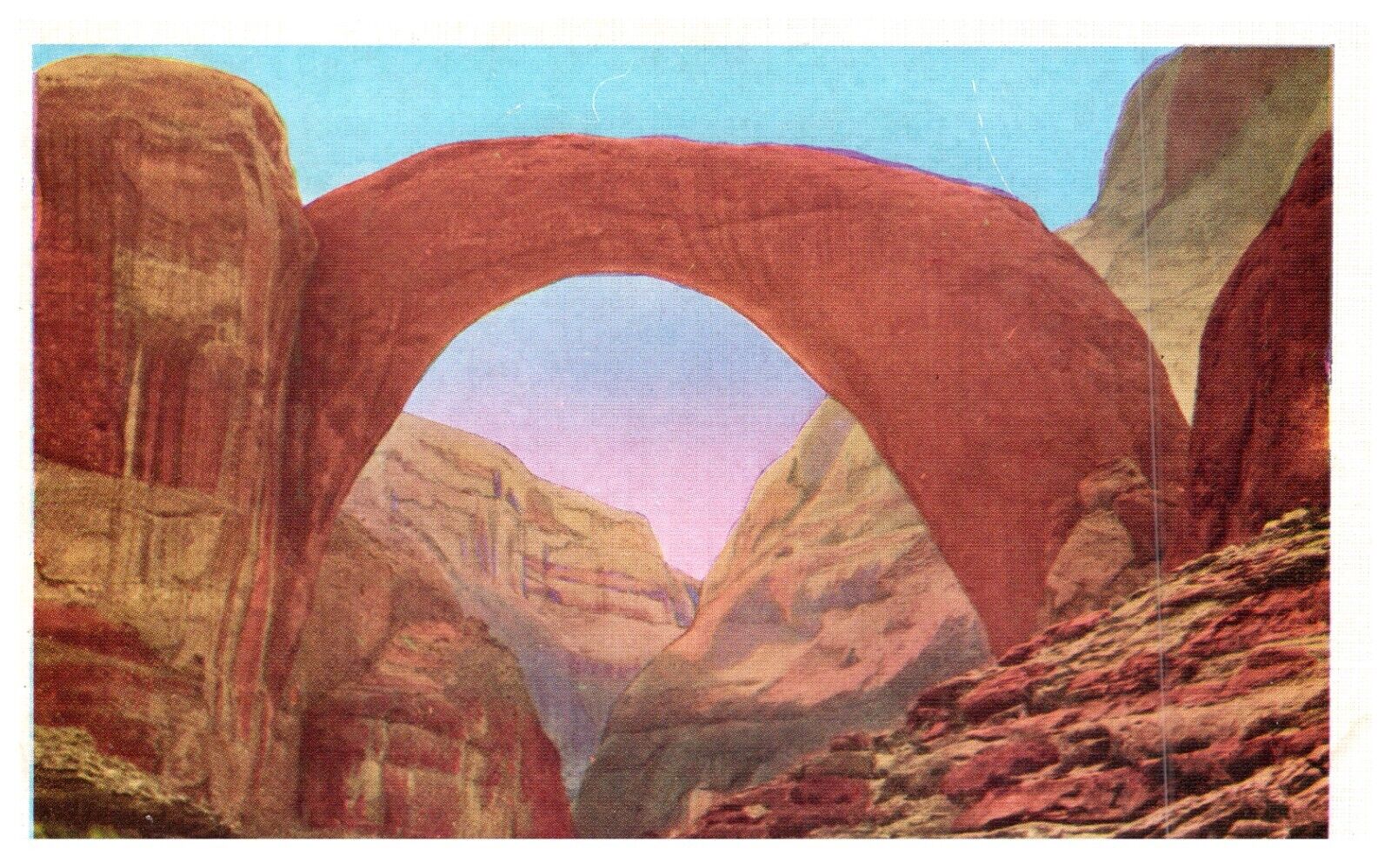 Vintage Postcard 1947 Rainbow Bridge San Juan Co. Utah Centennial LandscapeH2-17