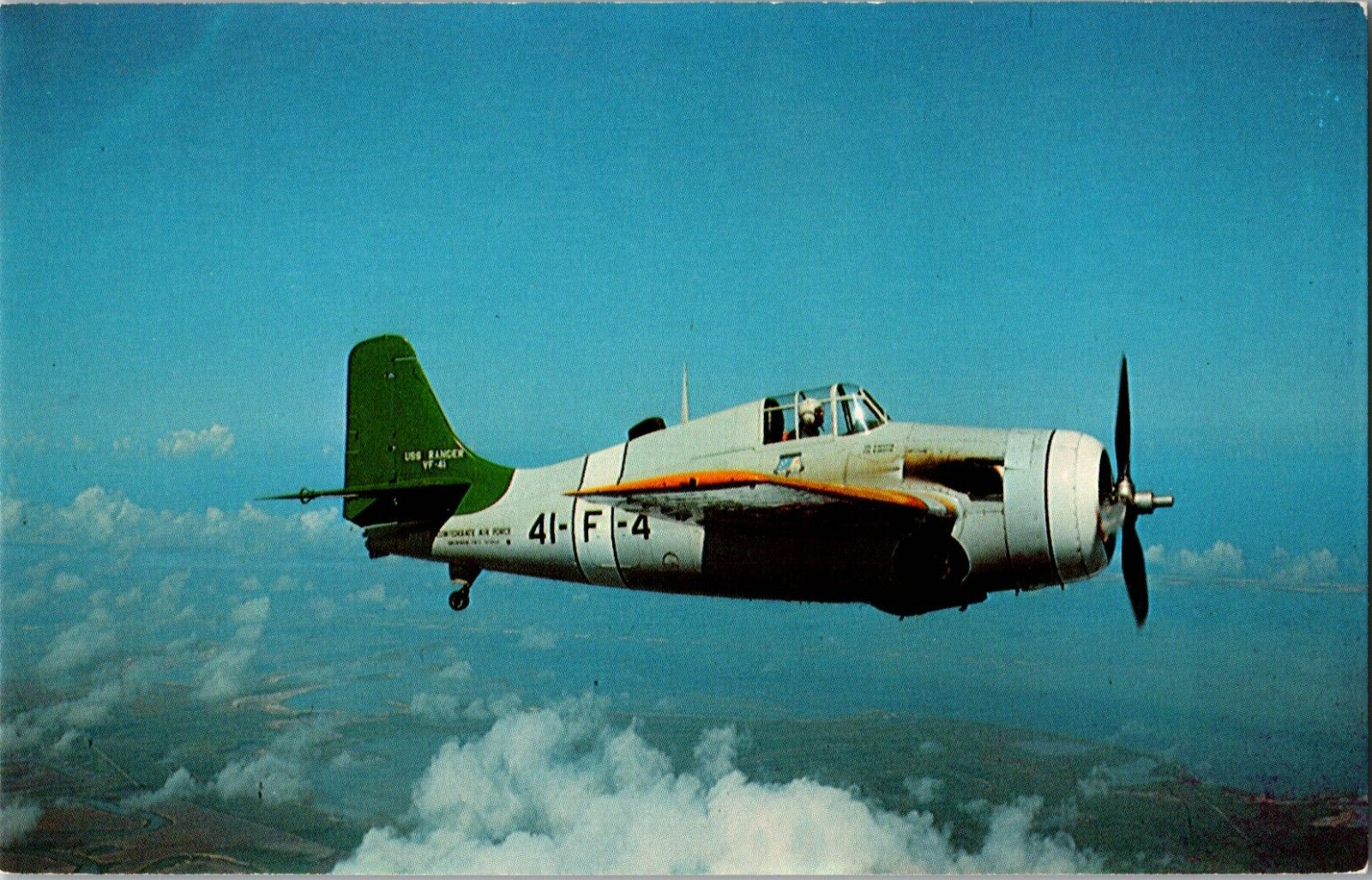 Vtg Postcard Airplane Grumman FM-2 Wildcat, US Navy Fighter