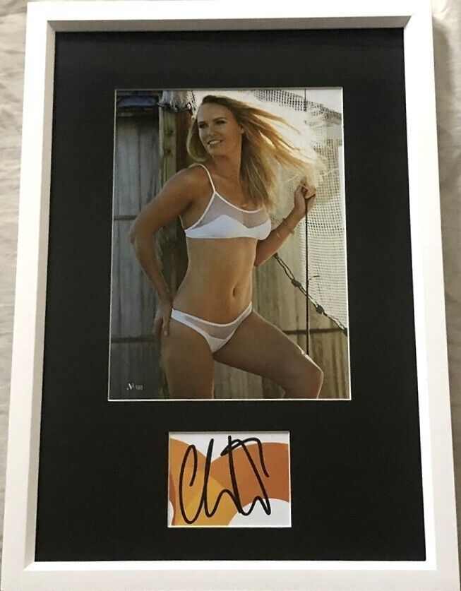 Caroline Wozniacki signed framed Sports Illustrated SI Swimsuit bikini photo JSA
