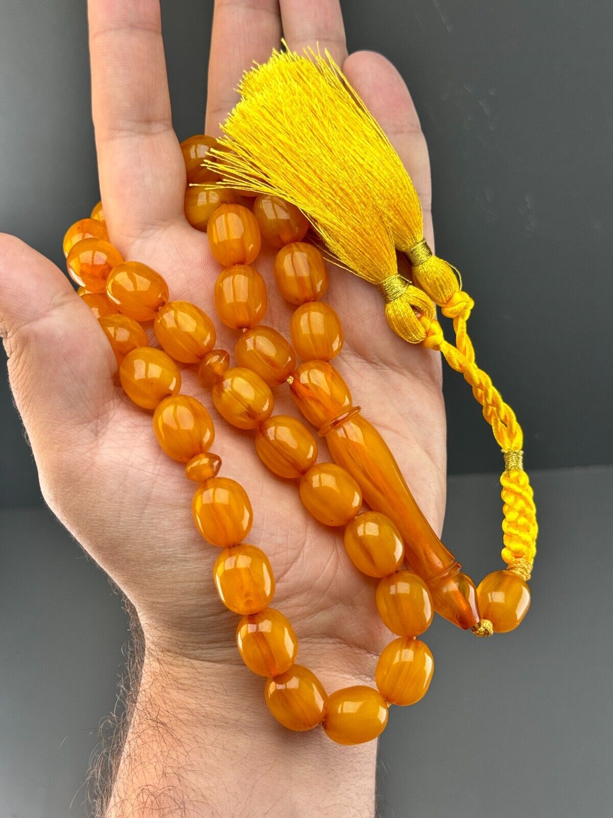 Faturan Amber Rosary, Large Size, 33 islamic Rosary, Misbaha, Tasbih, Tasbeeh