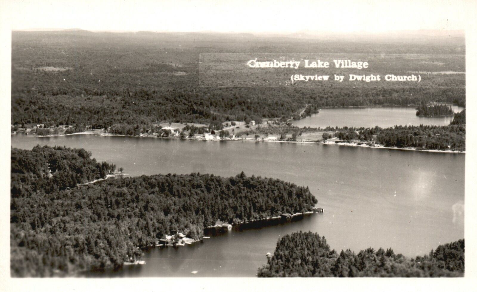 Vintage Postcard 1950 RPPC Cranberry Lake Village Skyview Photo