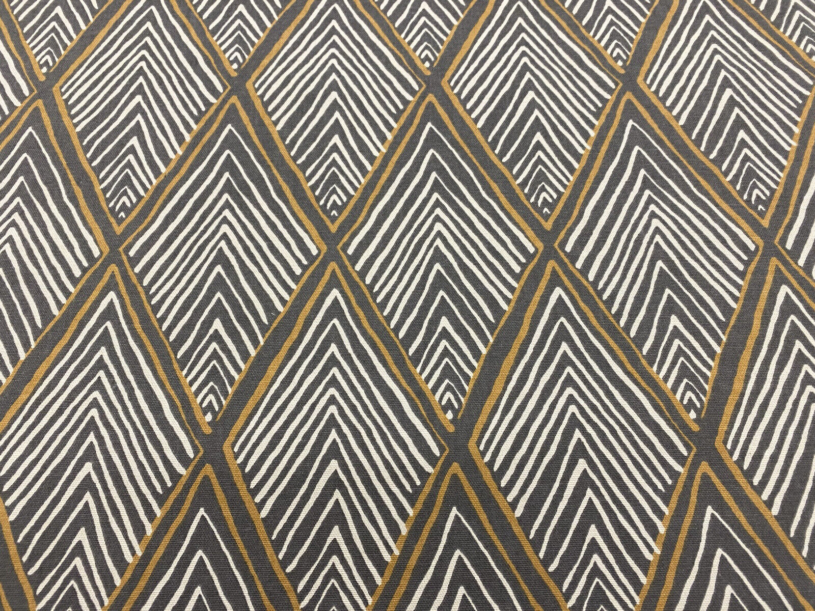 Robert Allen Geometric Diamond Print Fabric- Rhombi Forms Greystone BY THE YARD