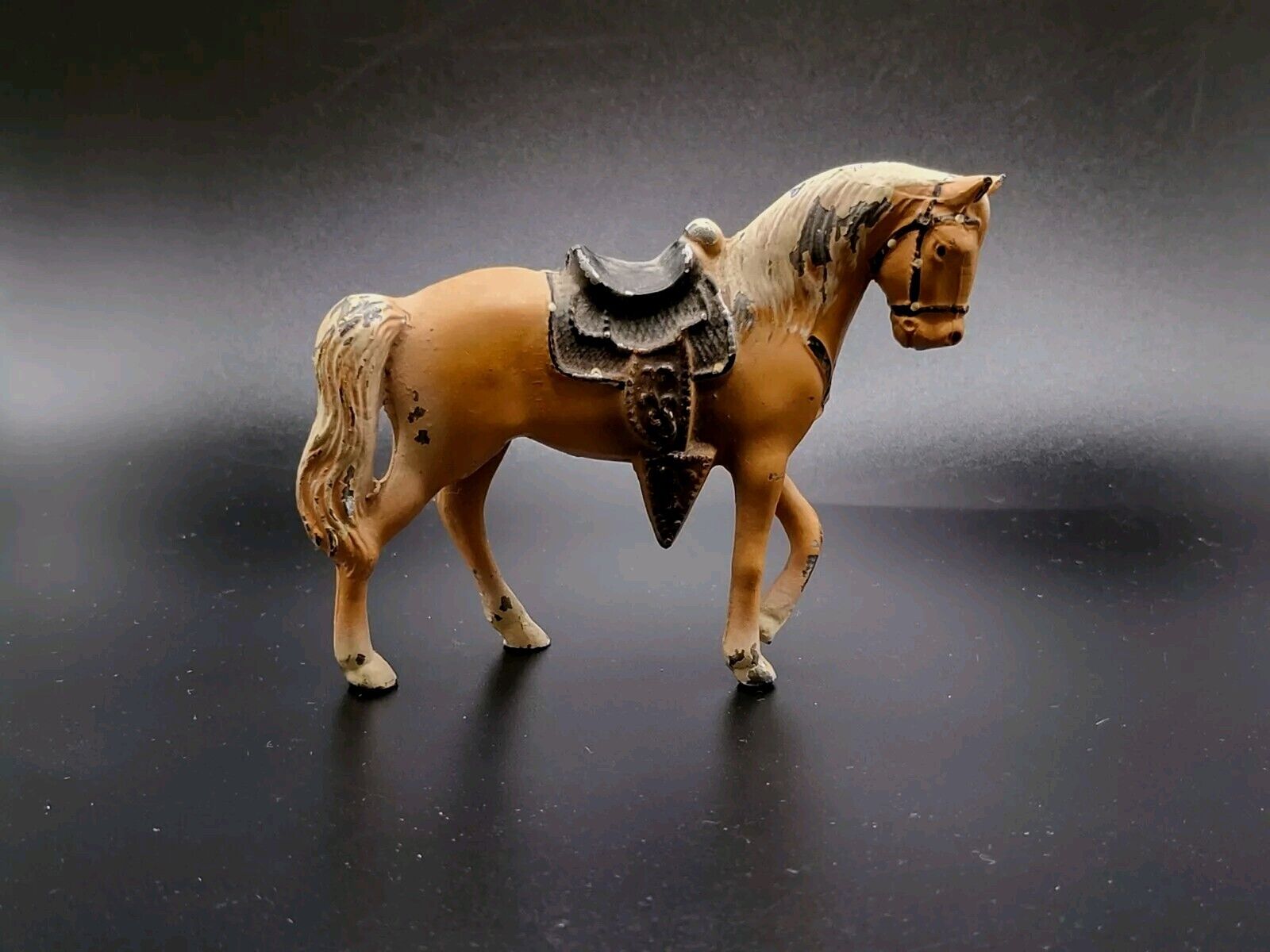 Hand Painted Cast Metal Western Horse Figurine 3\