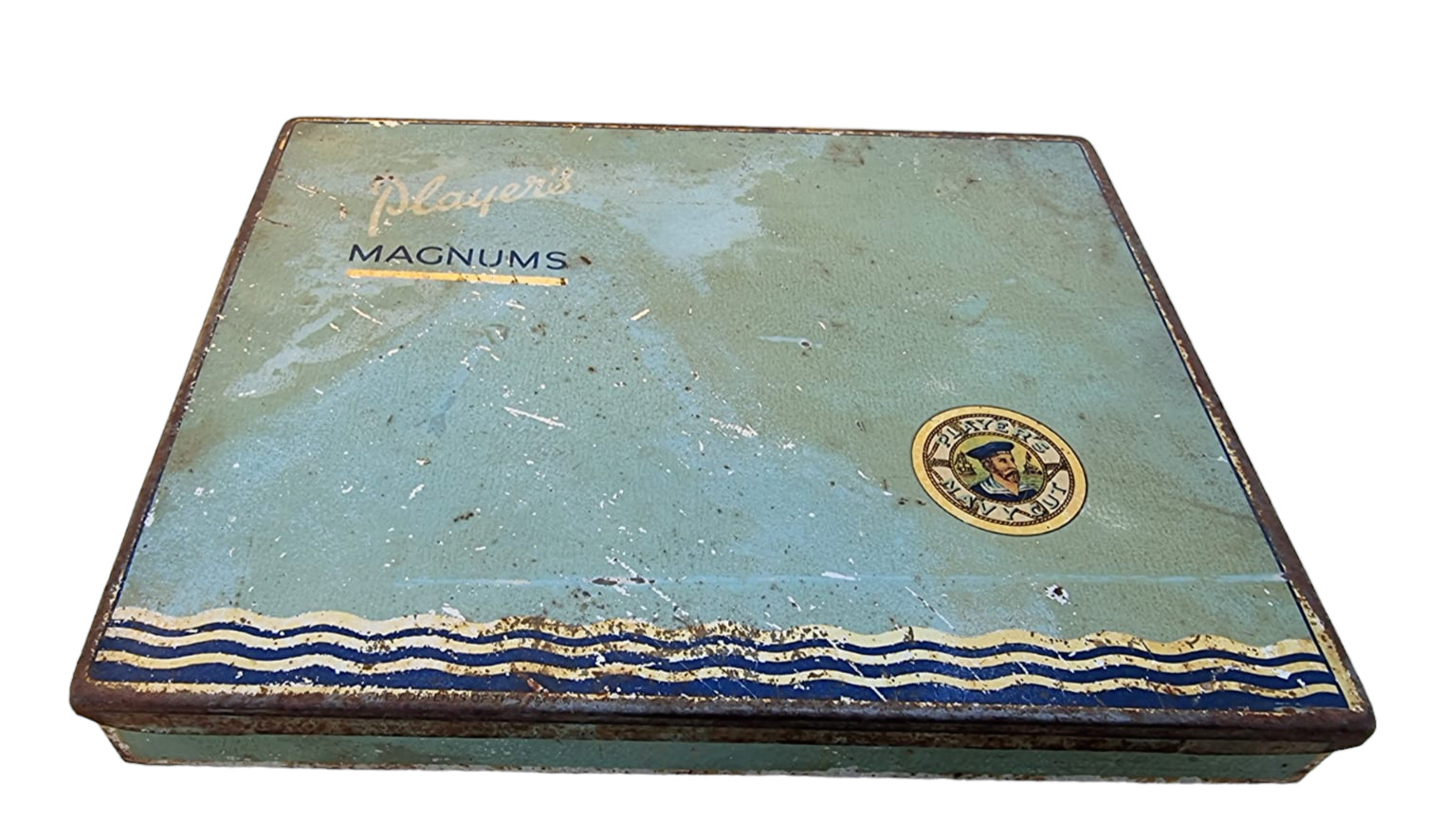 Vintage Old Antique Players Navy Cut Magnums Cigarette Litho Tin Box , England