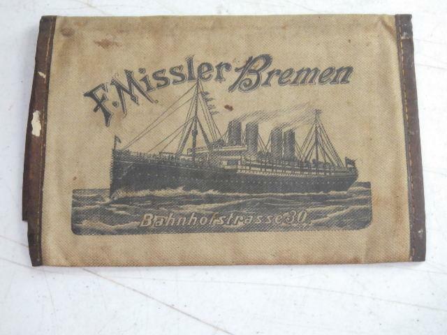 1897 Missler Bremen STEAMSHIP STEAM SHIP TICKET WALLET POLISH SLAVIC EMMIGRANT
