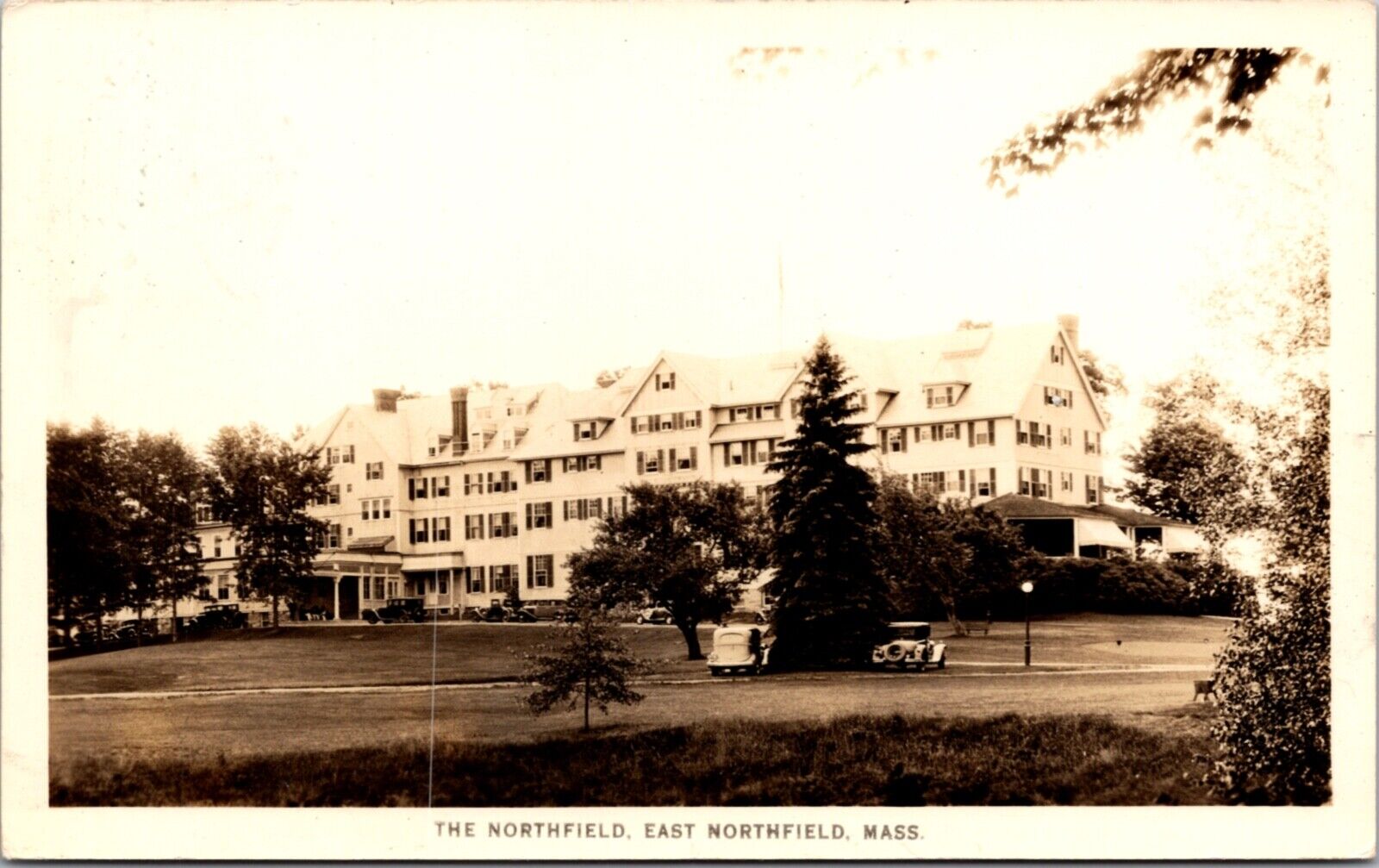 Real Photo Postcard The Northfield Hotel in East Northfield, Massachusetts