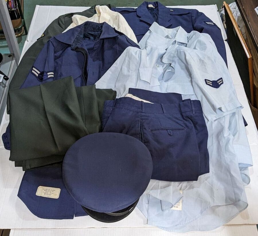 Vintage Military Lot Shirts, Pants, Hat No Size Tag