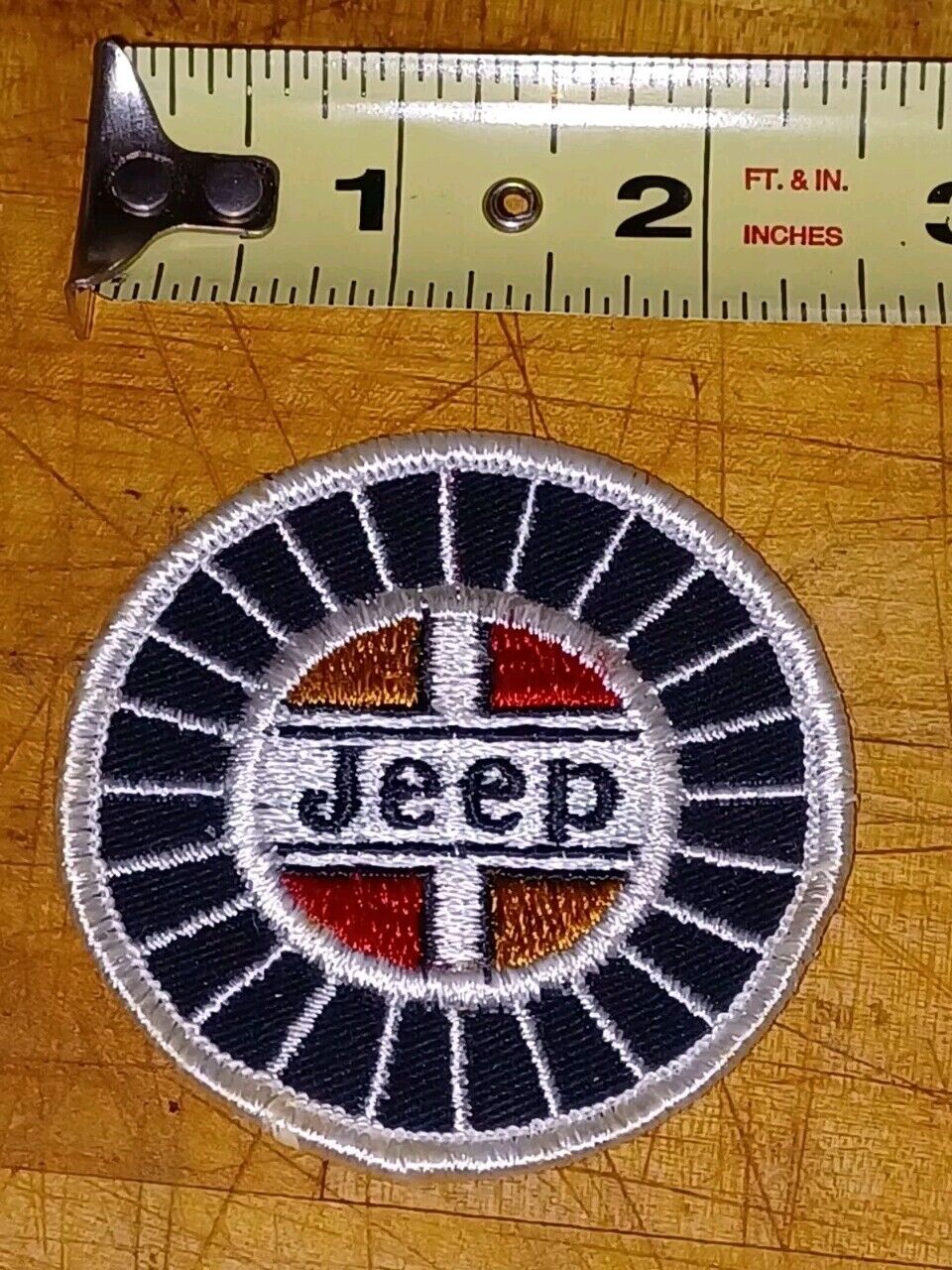Vtg 1960\'S JEEP EMBROIDERED CLOTH PATCH 2.5\