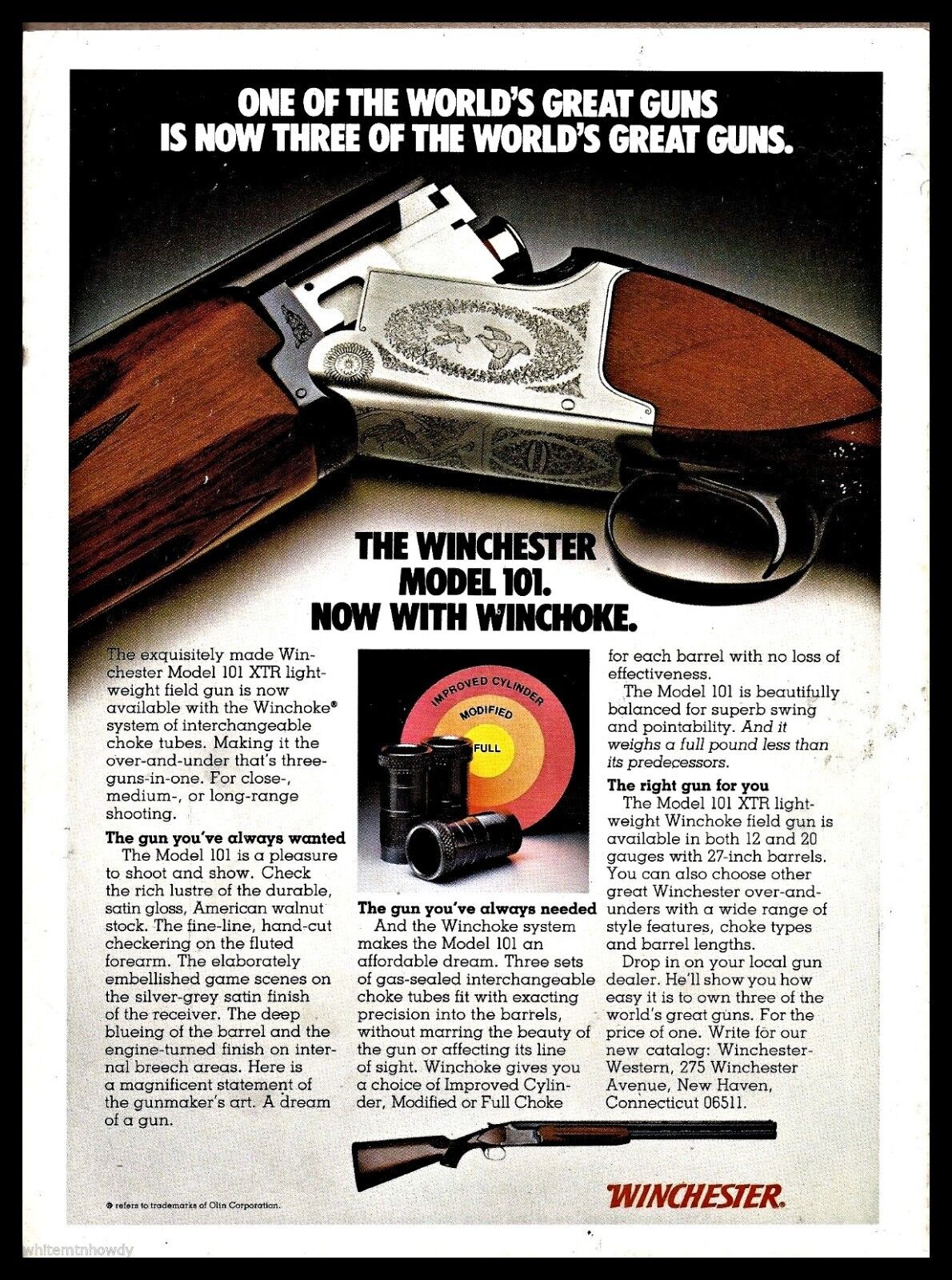 1981 WINCHESTER Model 101 Over Under Shotgun AD Vintage Firearms Advertising