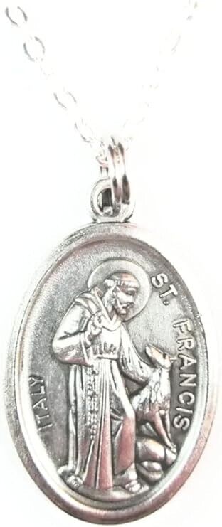 St Francis Medal Pendant Italian Saint made in Italy