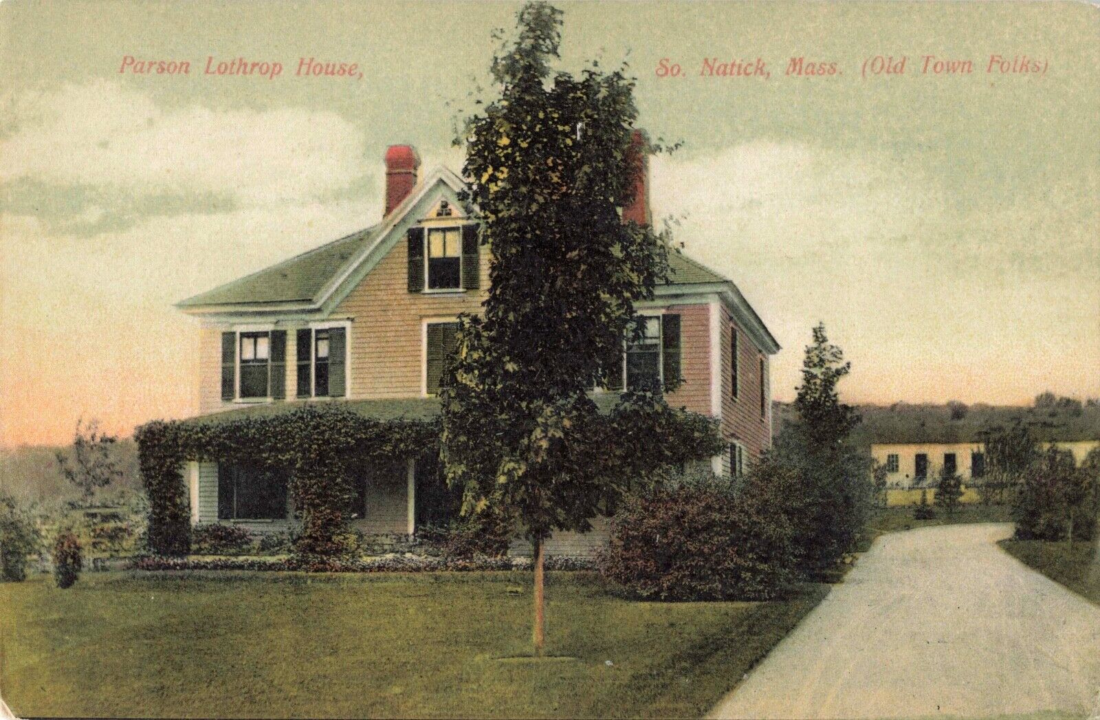 Parson Lothrop House South Natick Massachusetts MA c1910 Postcard