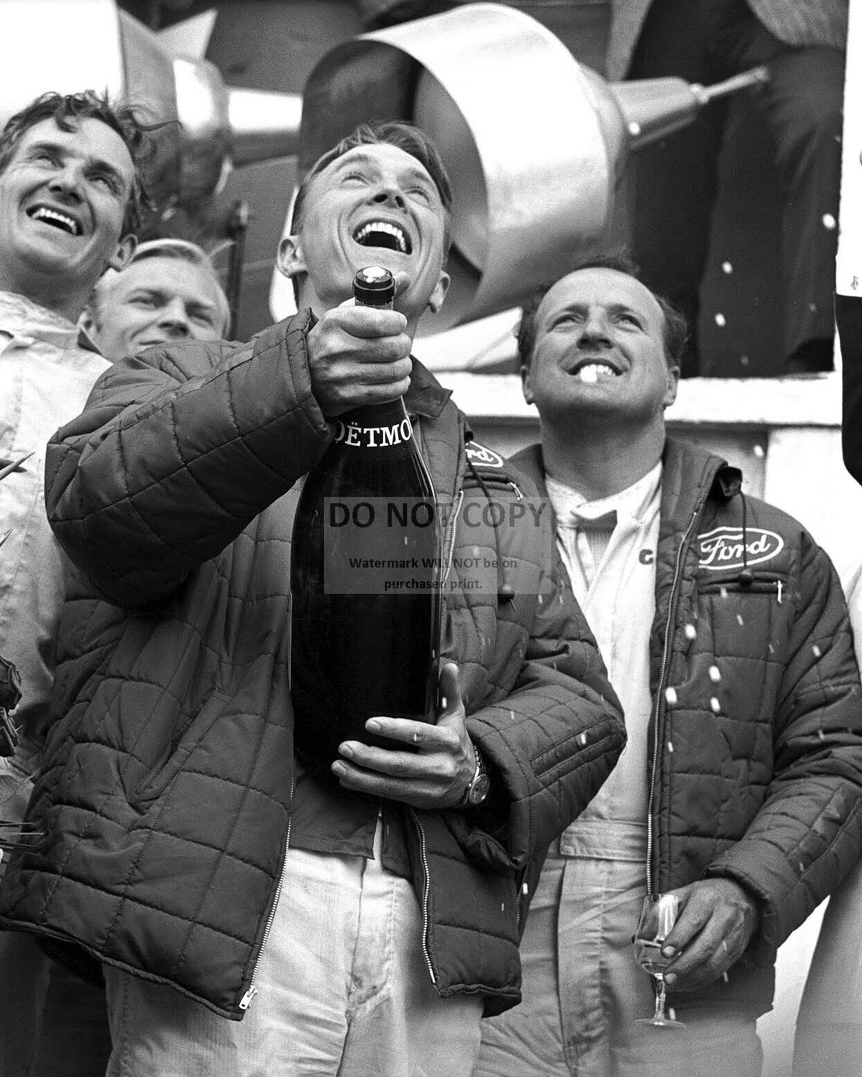 DAN GURNEY AND AJ FOYT: WINNERS OF 1967 24 HOURS OF LE MANS  8X10 PHOTO (BB-105)