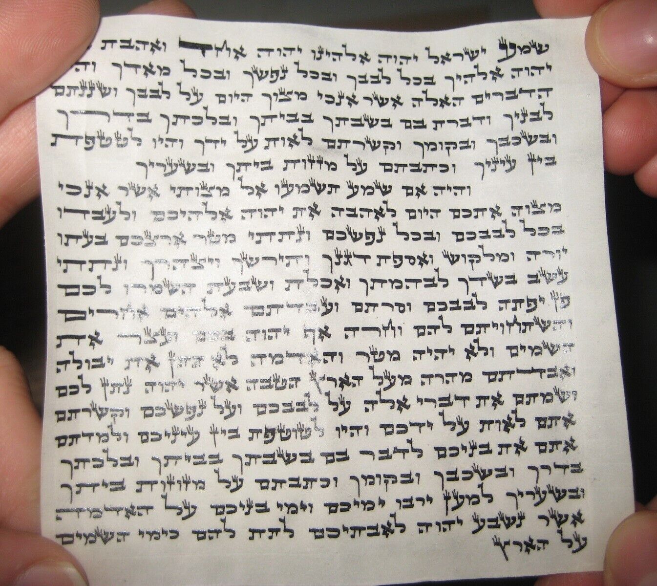 Jewish Judaica Kosher Mezuza Scroll Hand Written by a Sofer in Israel, 10cm tall