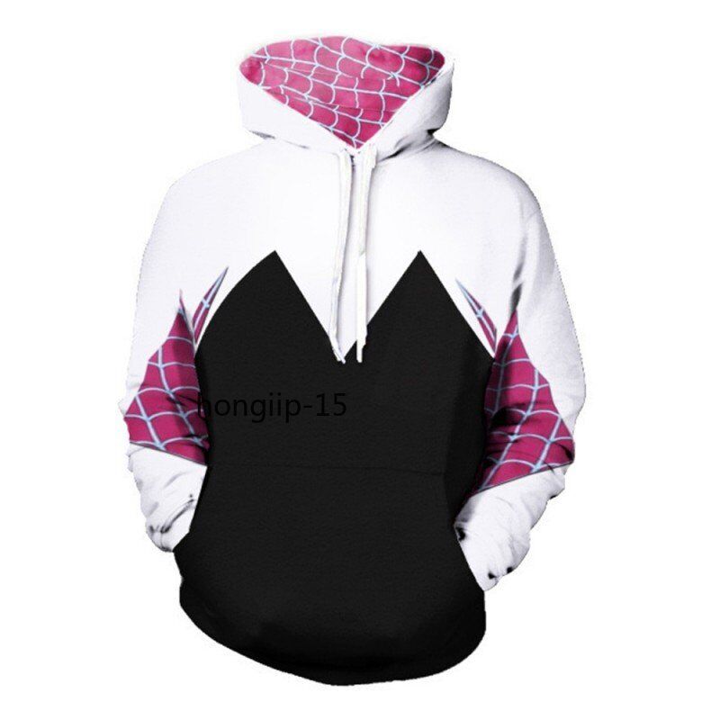 Spider-Gwen Hoodies Top Jacket Girls Pullover Gwen Stacy Cosplay Hooded Kids