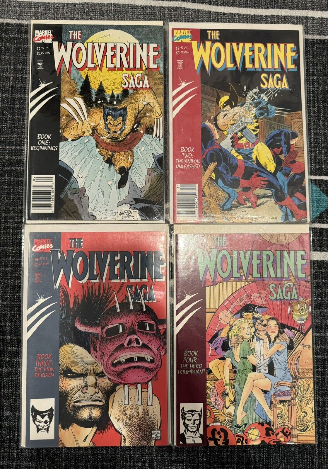 The Wolverine Saga book 1 2 3 4  Marvel, 1989 Complete Set  1-4