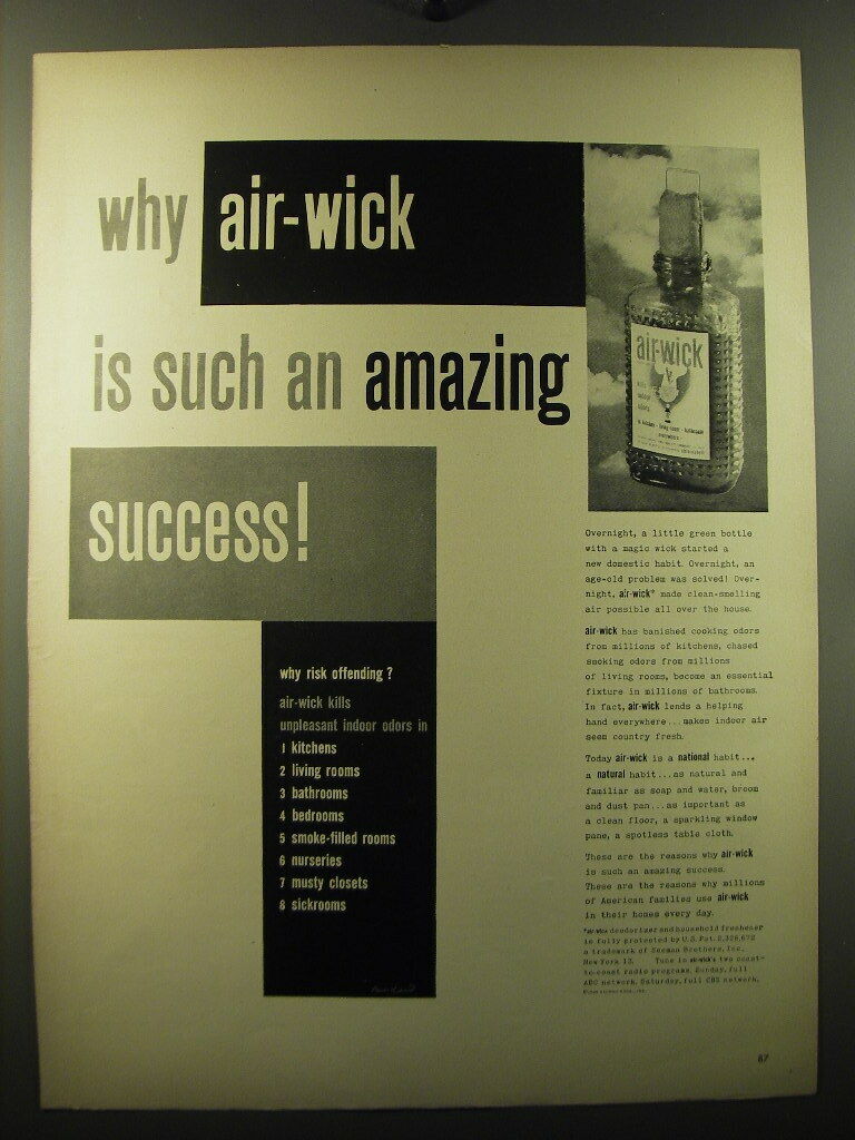 1949 Air-Wick Deodorizer Advertisement - art work by Paul Rand