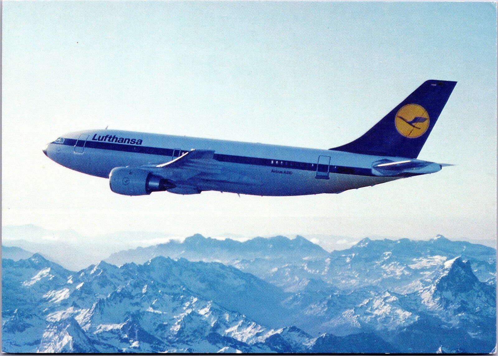 Lufthansa Airlines- 4x6 Airplane Postcard - Aviation- Airbus A310 Airline Issued