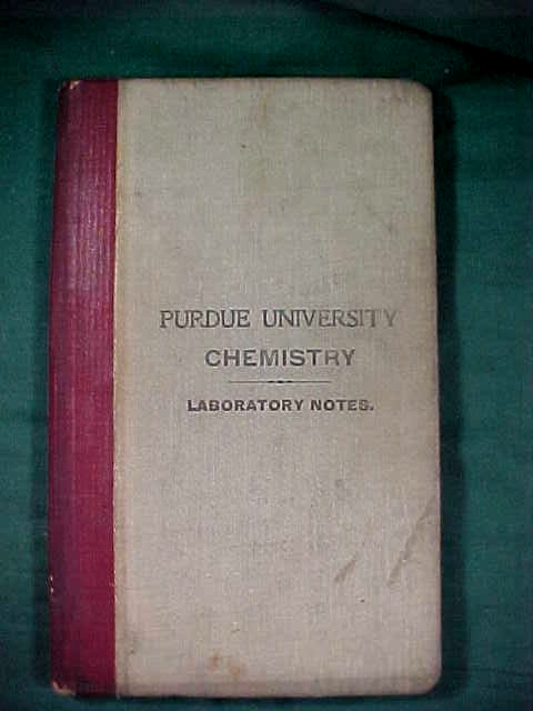 Vintage 1926 Purdue University Laboratory Notes Notebook, West Lafayette, In.