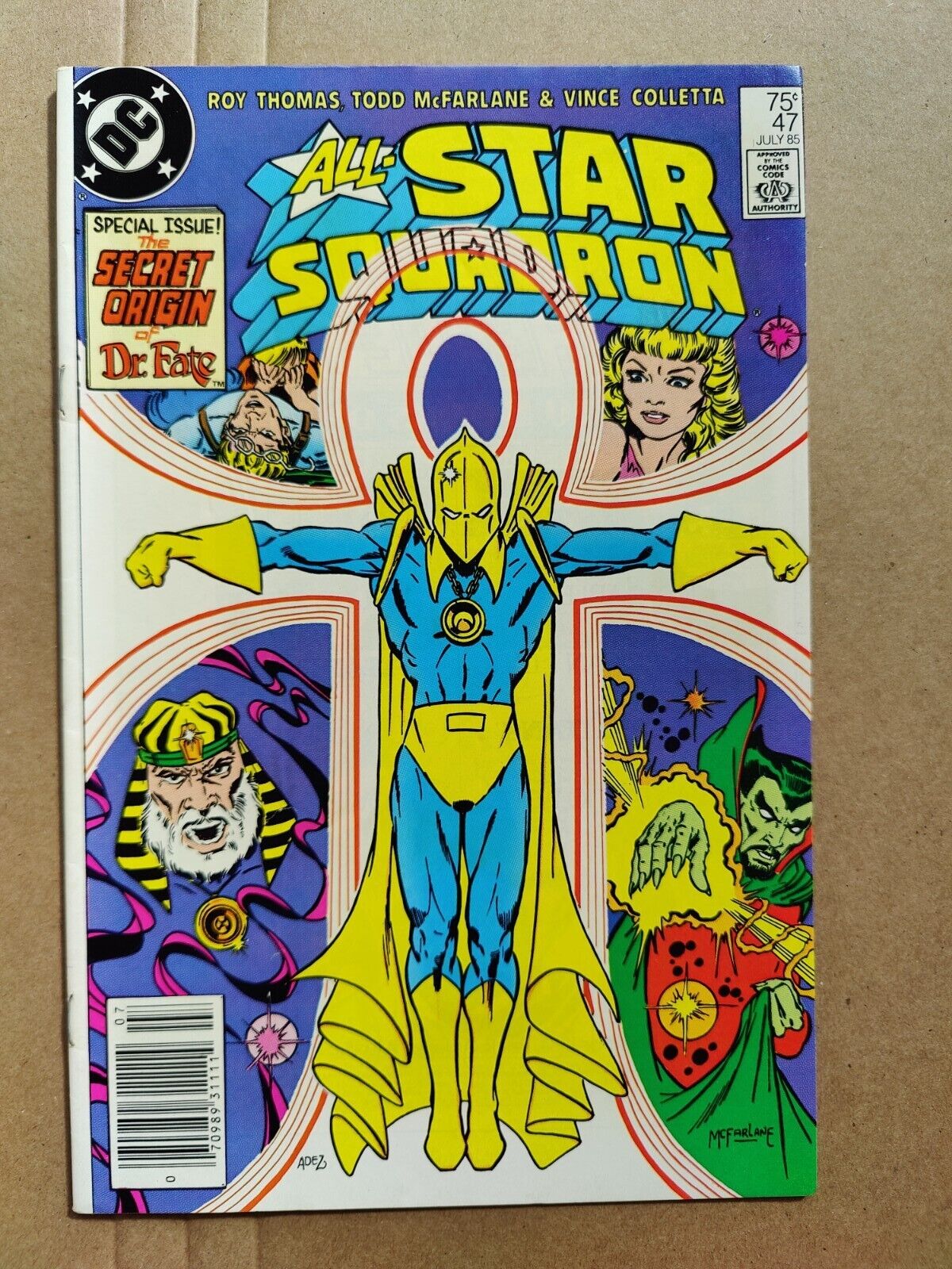 ALL STAR SQUADRON #47 Dr Fate Early Todd McFarlane Art 1985 FN/VF