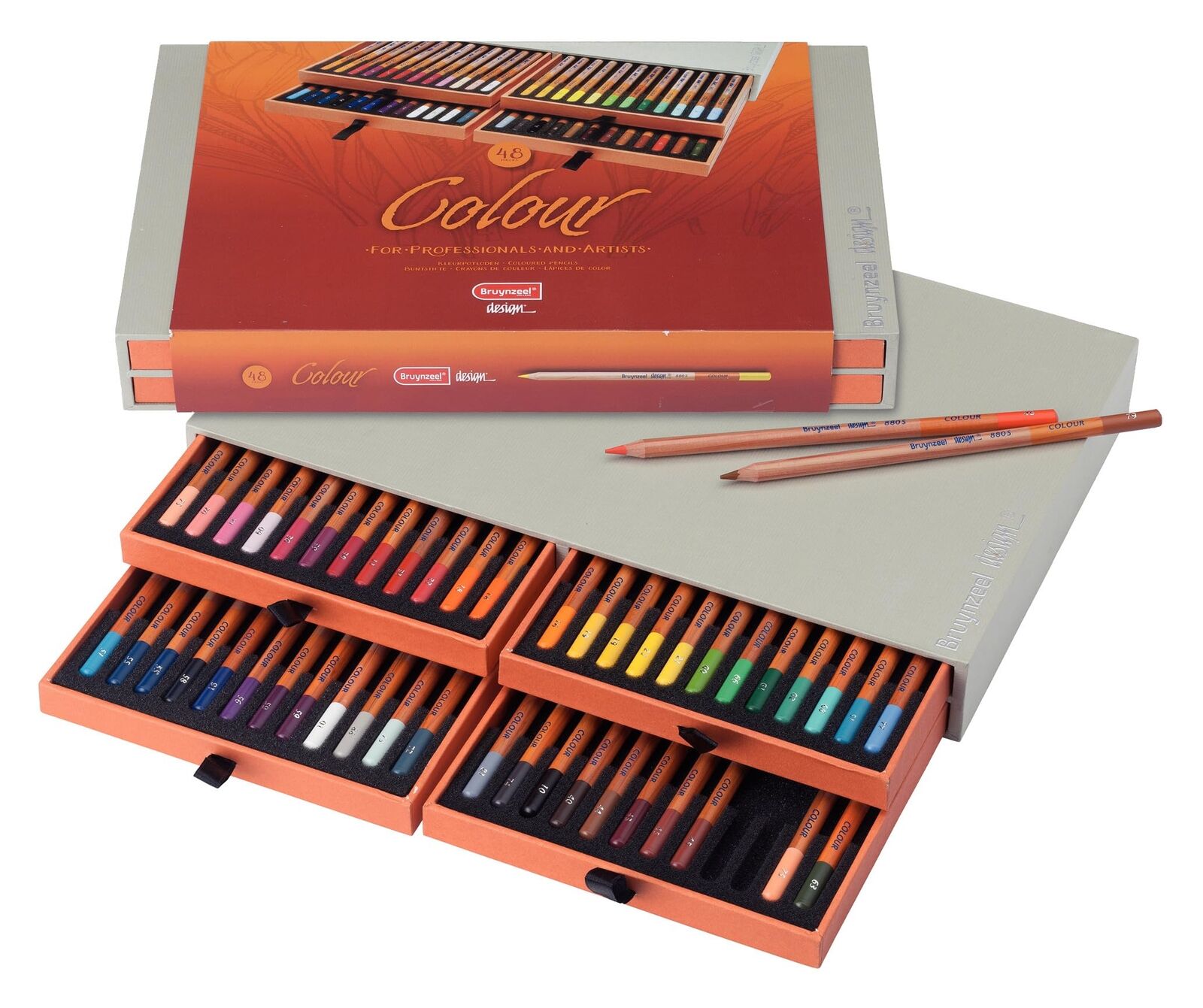 Bruynzeel Design Coloured Box Of 48 Pencil 48 Count (Pack of 1), Multicolored 