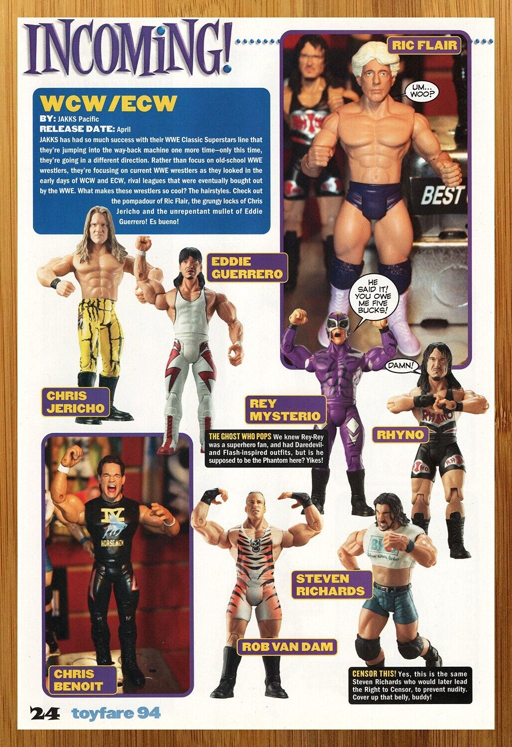 2005 JAKKS WCW/ECW Figures Print Ad/Poster Ric Flair Benoit Wrestling Toy Art