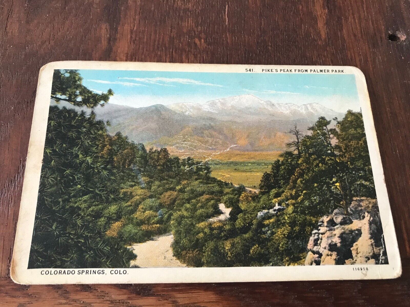 Pike\'s Peak from Palmer Park Colorado Springs Colorado Postcard