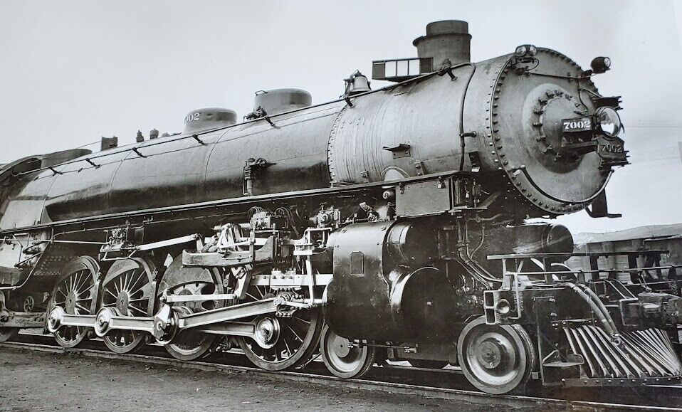 Rare 1944 Union Pacific Steam Engine #7002 Up Steam Photo Railroad Train UPRR B1