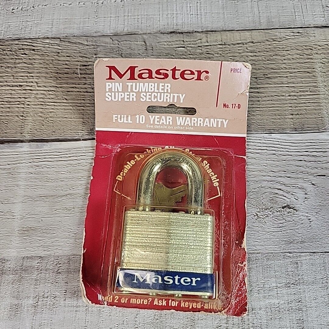 Master Lock #17 Super Security Double Locking Shackle Vintage USA