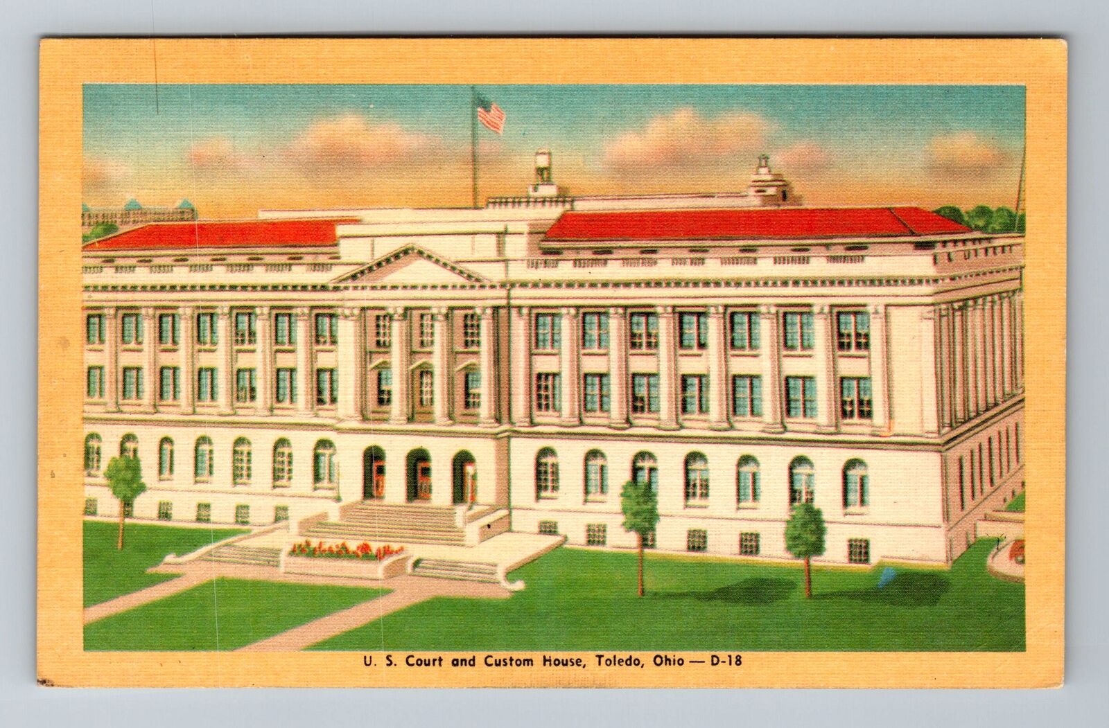 Toledo OH-Ohio, US Court & Custom House Vintage c1947 Souvenir Postcard