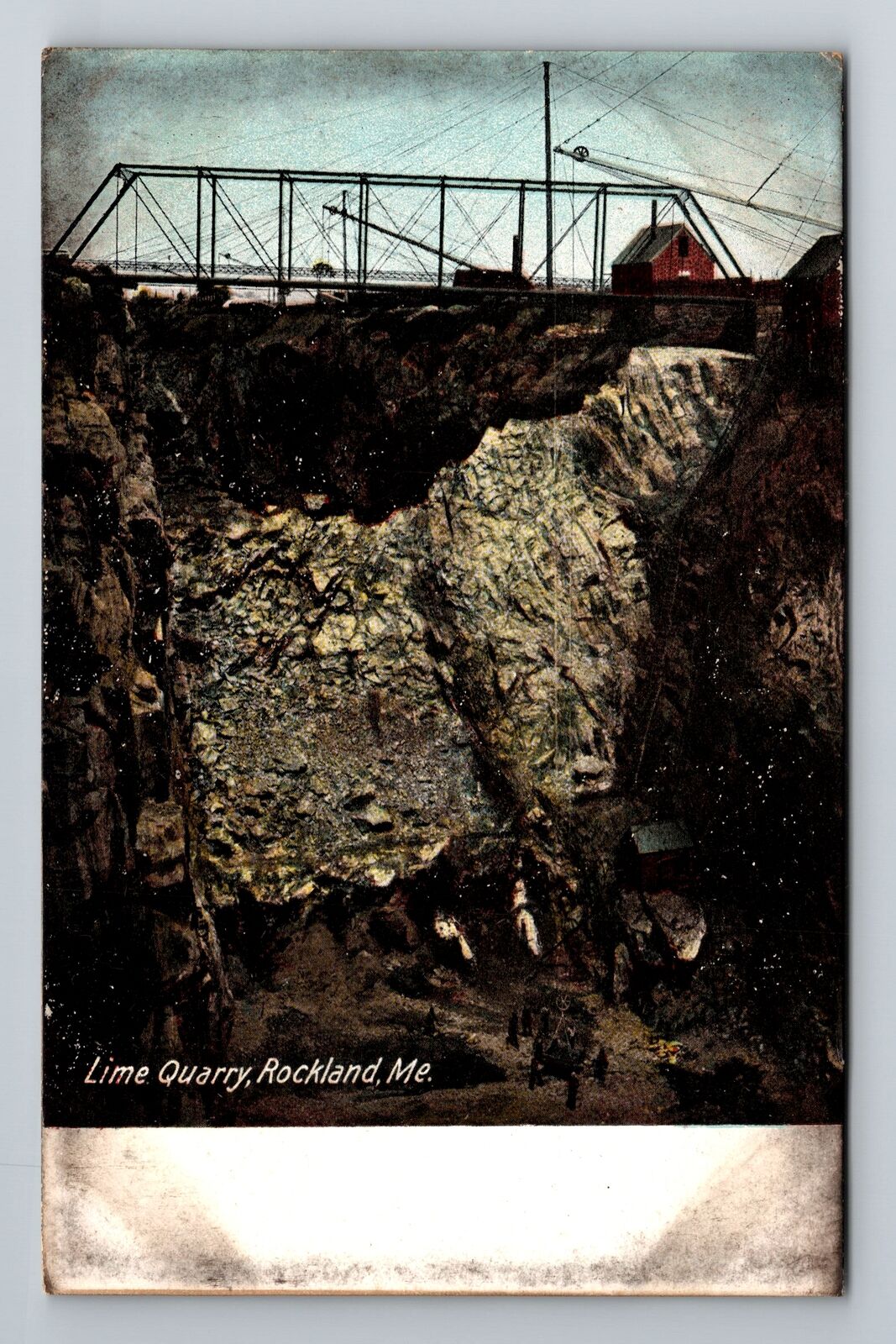 Rockland ME-Maine, Lime Quarry, Antique, Vintage Souvenir Postcard